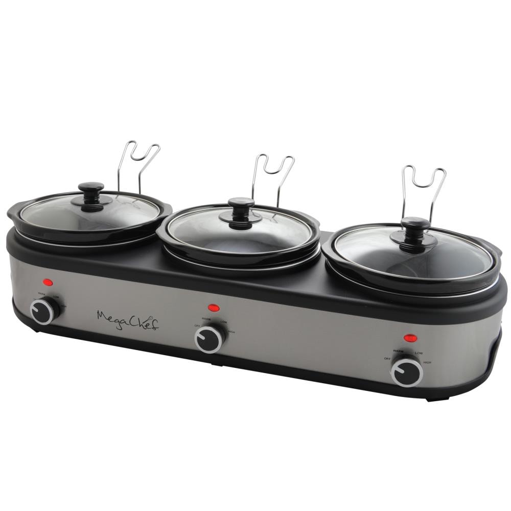 NutriChef Portable Dual Pot Electric Slow Cooker Buffet Food Warmer Chafing  Dish