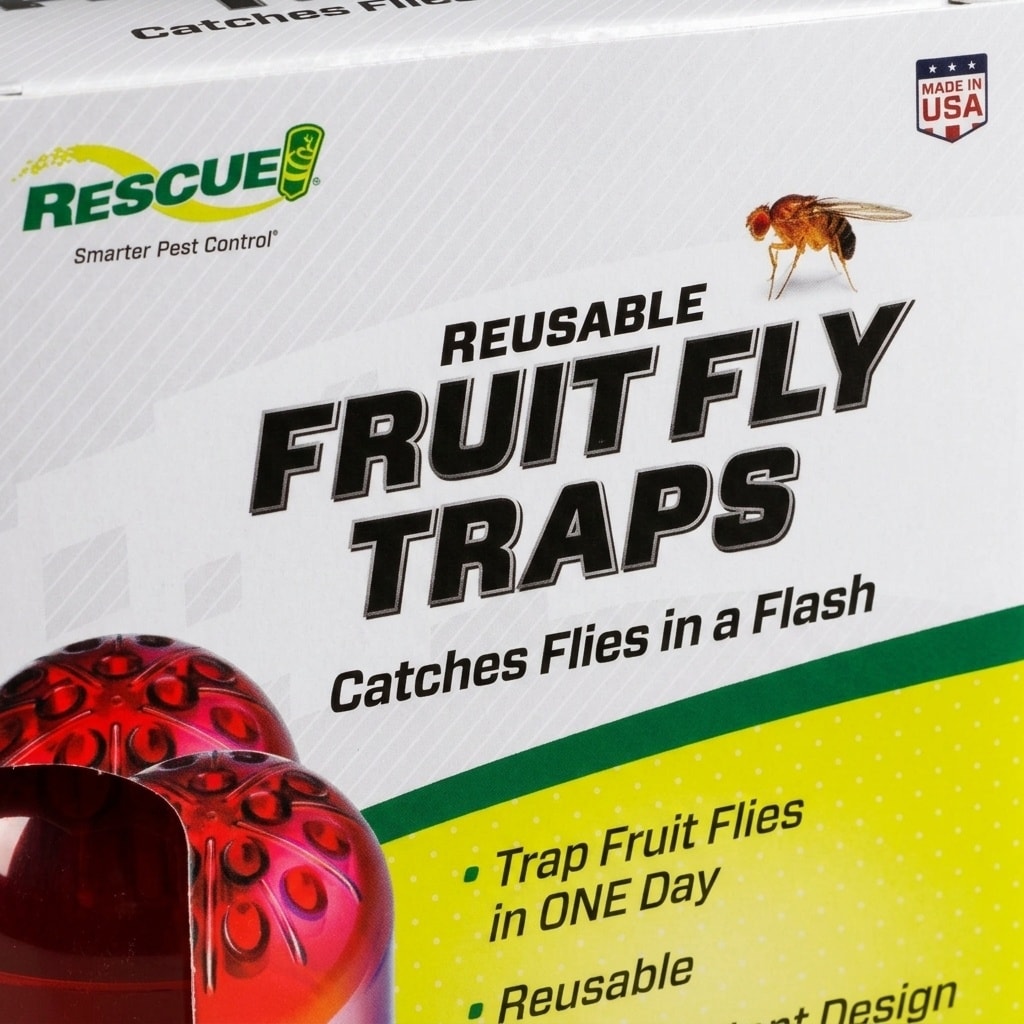 RESCUE! Reusable Fruit Fly Traps - Set of 2 with Long-Lasting Liquid ...