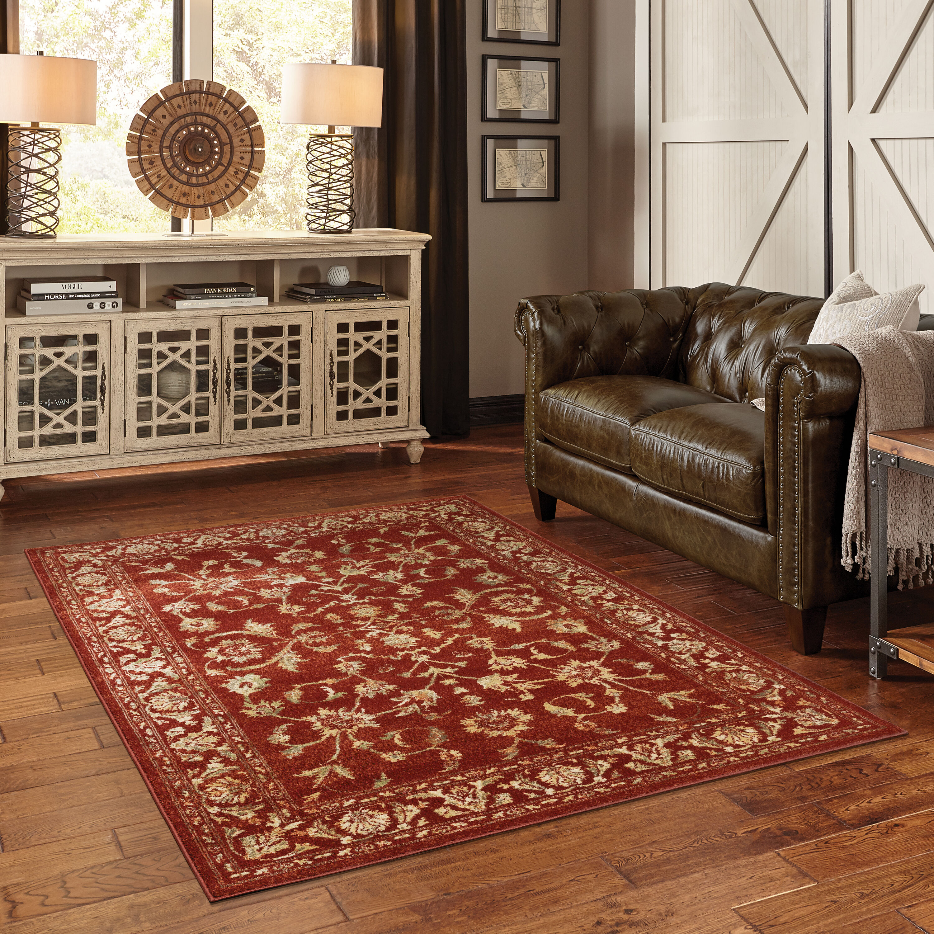 Archer Lane Ellora 10 X 13 Red Indoor Floral/Botanical Vintage Area Rug in  the Rugs department at