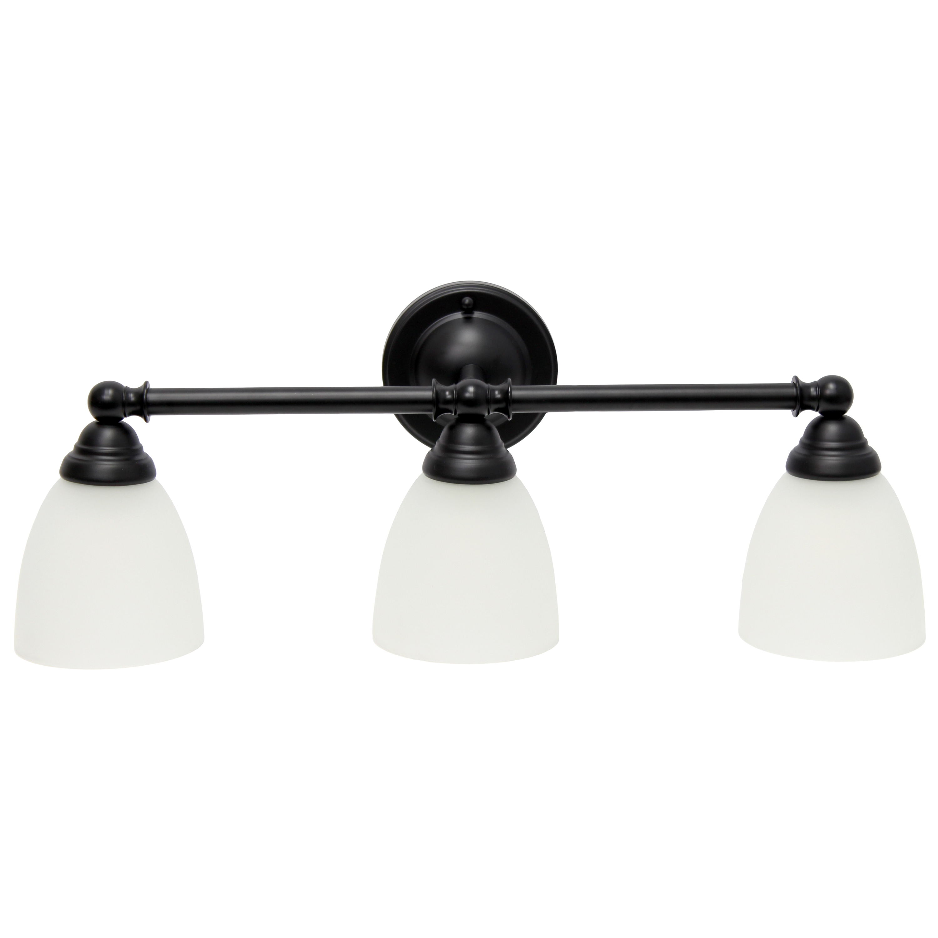 Lalia Home LHV-1005-BK Essentix 7-in 3 -Light Multiple finishes Black Traditional Vanity light