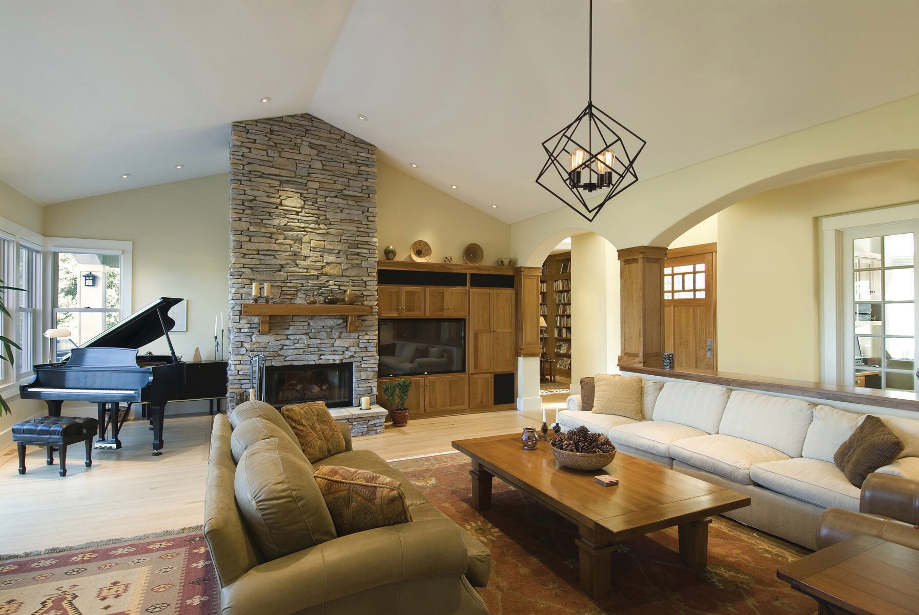 Rad Geometric Nested Cube 4-Light Chandelier in Warm Pewter