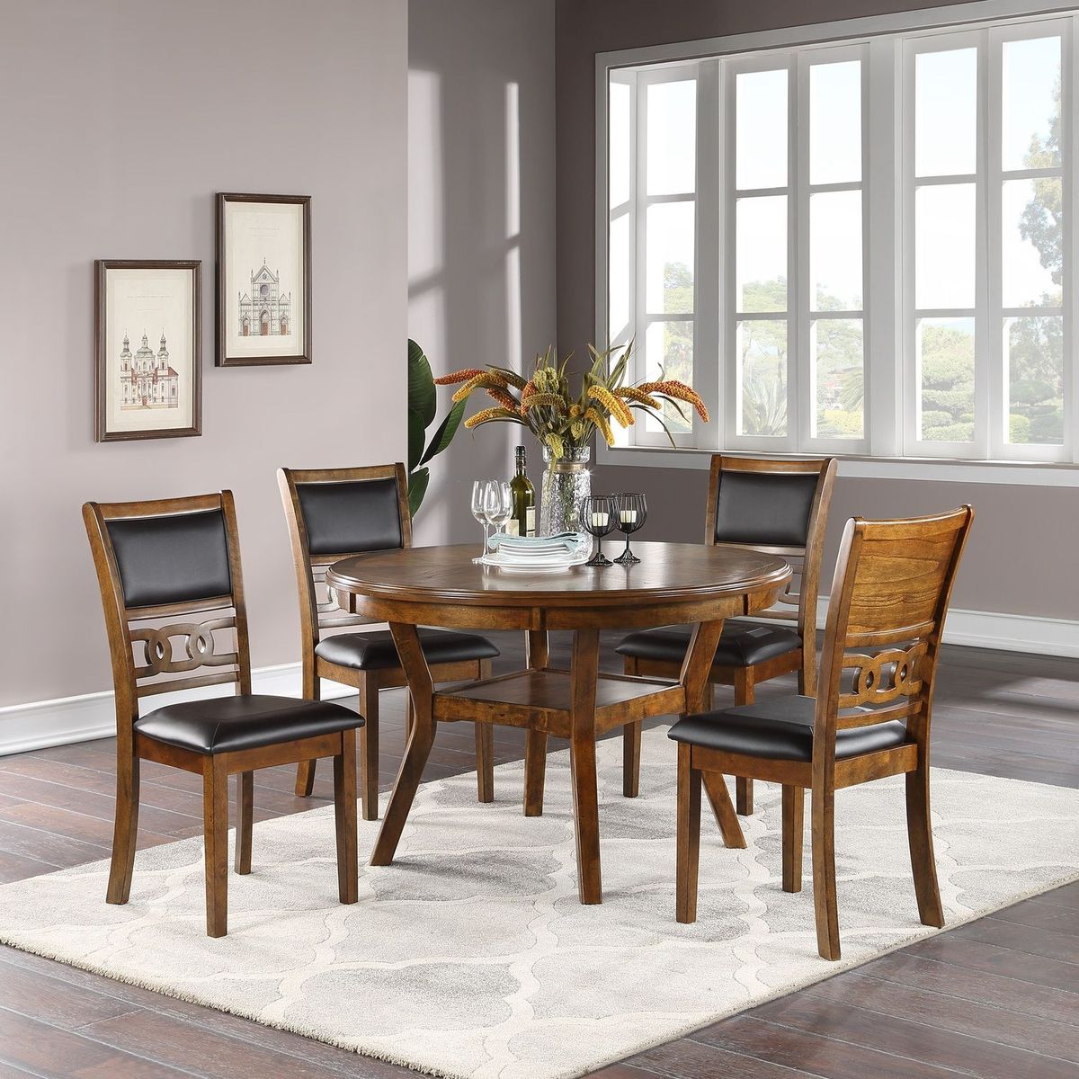 JASMODER B011S00164 Walnut Contemporary/Modern Dining Room Set with Rectangular Table (Seats 4)