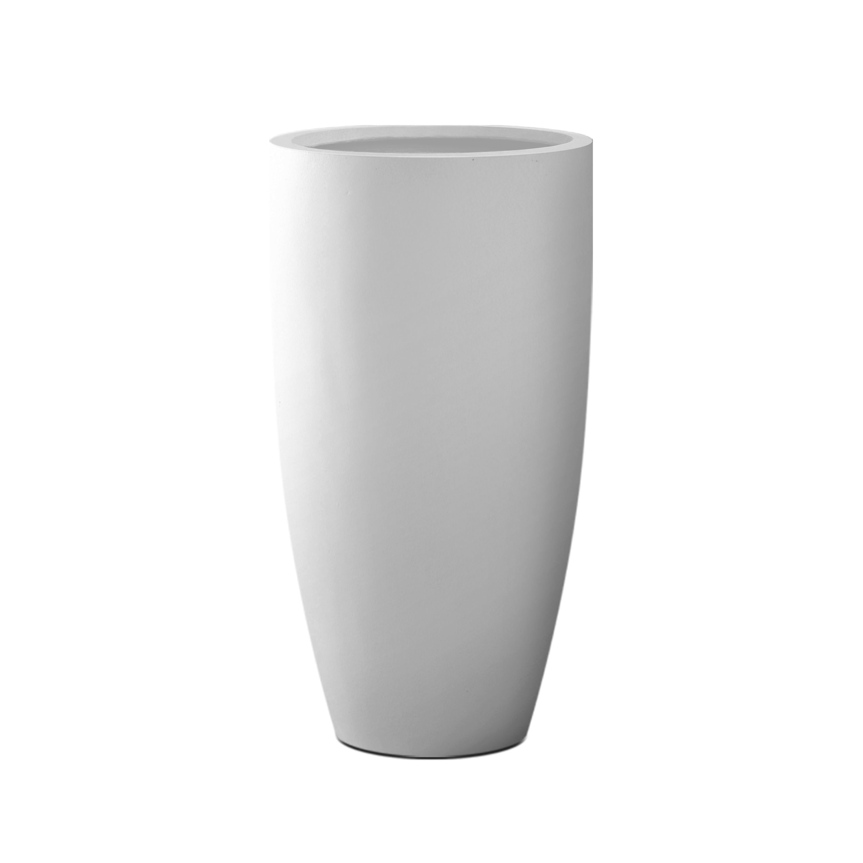 KANTE RC0099A-C80011 Round 13.39-in W Medium White Concrete Contemporary/Modern Indoor/Outdoor Planter with Drainage Holes