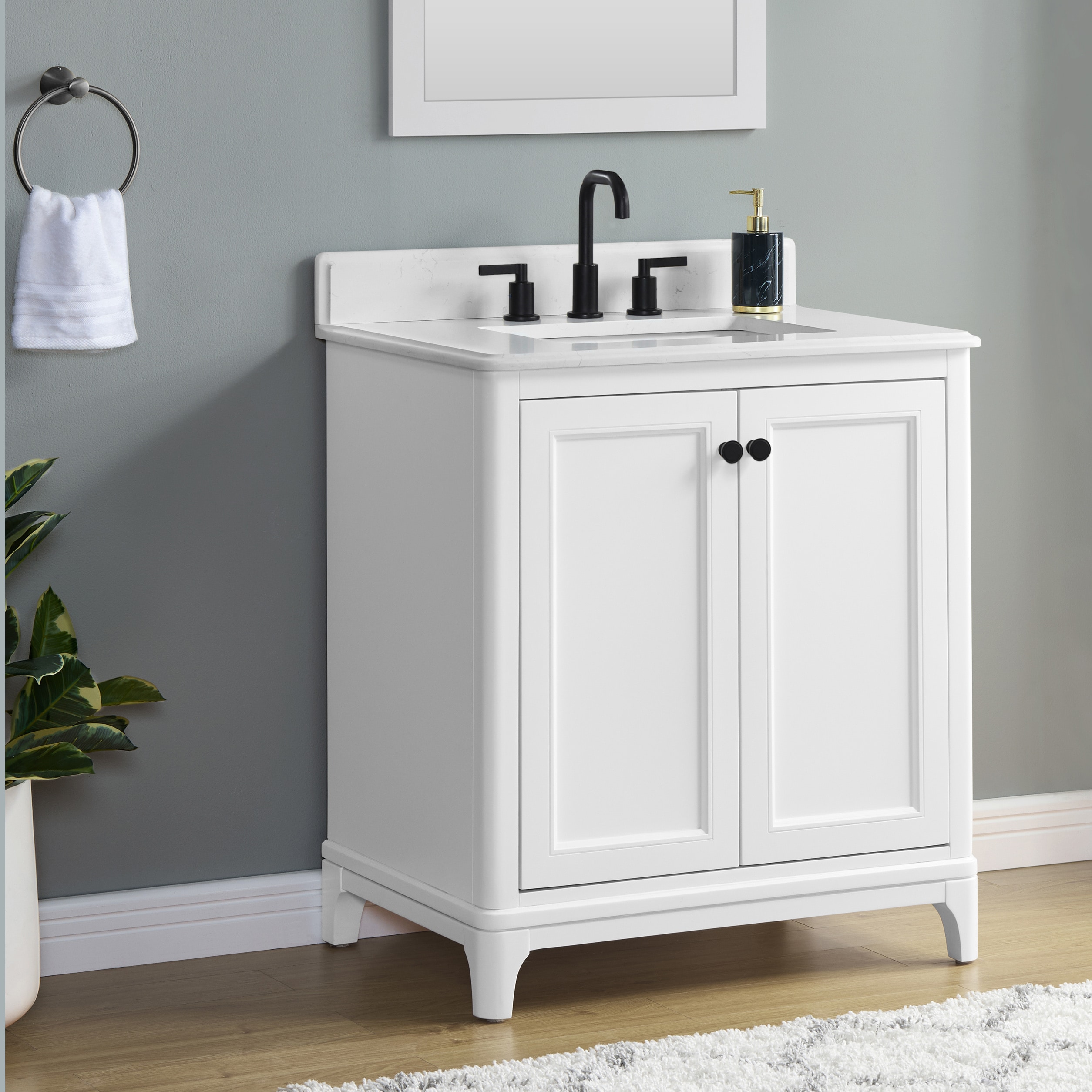 allen + roth Elliana 31-in White Undermount Single Sink Bathroom Vanity ...