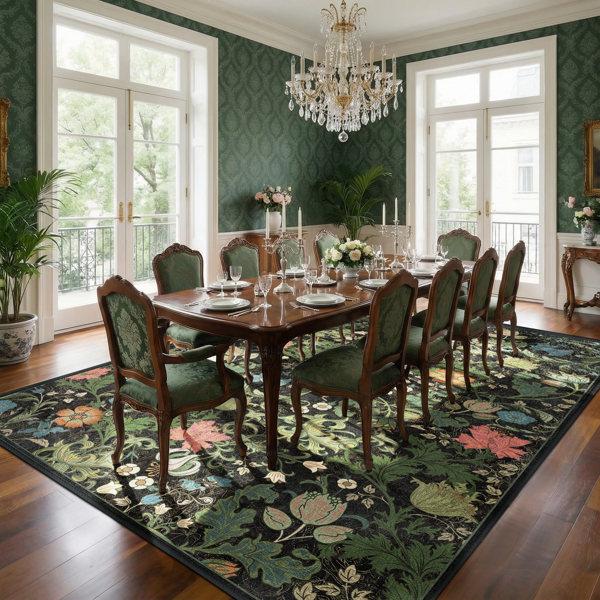 KERDOM RGHH-9X12-DARKGREEN rugs - View #2