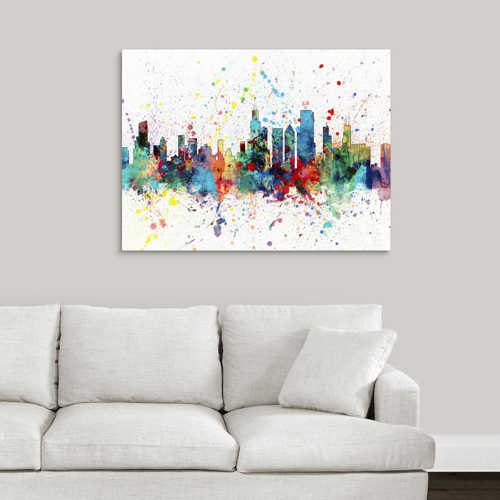 GreatBigCanvas Chicago Illinois Skyline by Mi 30-in H x 40-in W ...