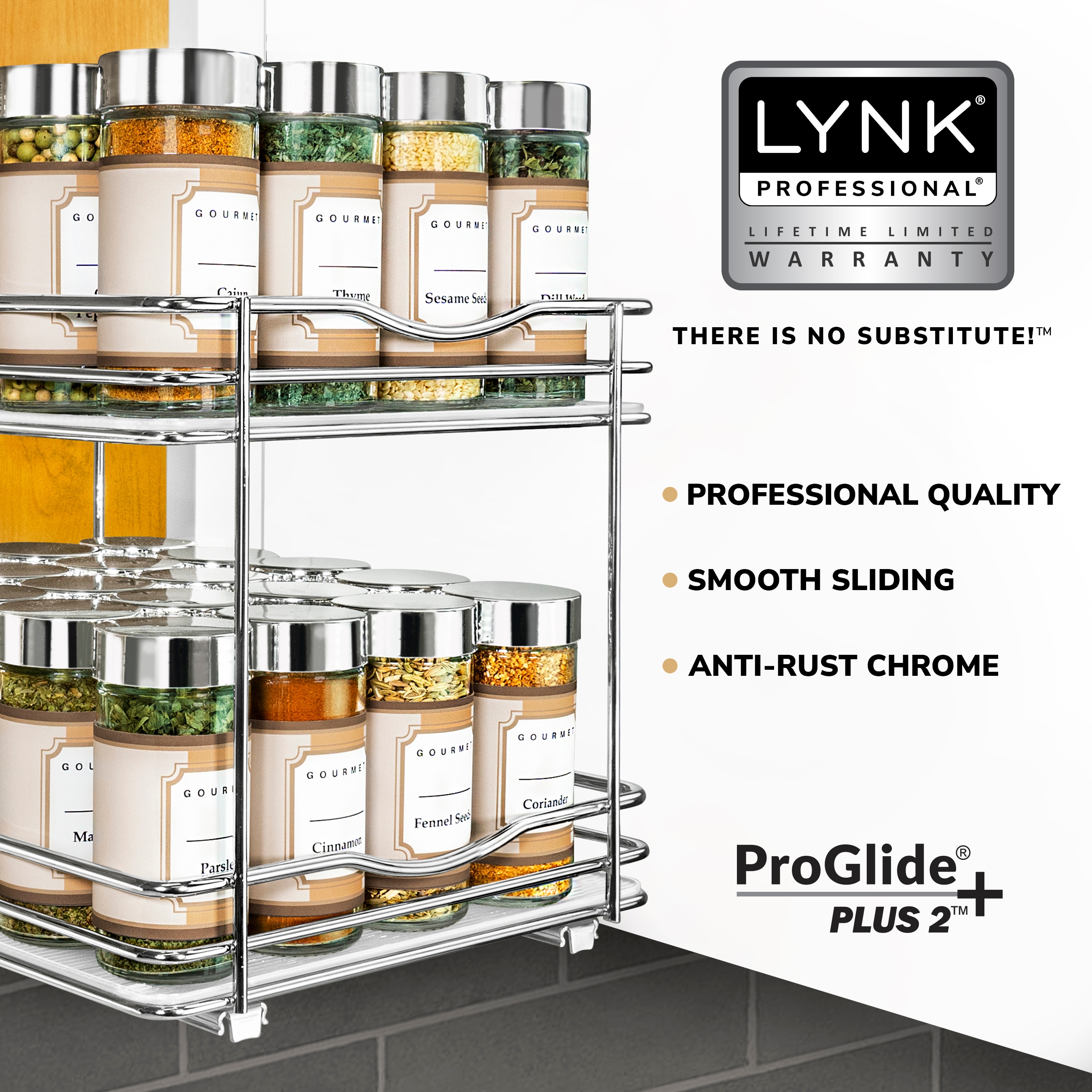 Lynk Professional 8 Wide Slide Out Spice Rack Upper Cabinet Organizer :  Target