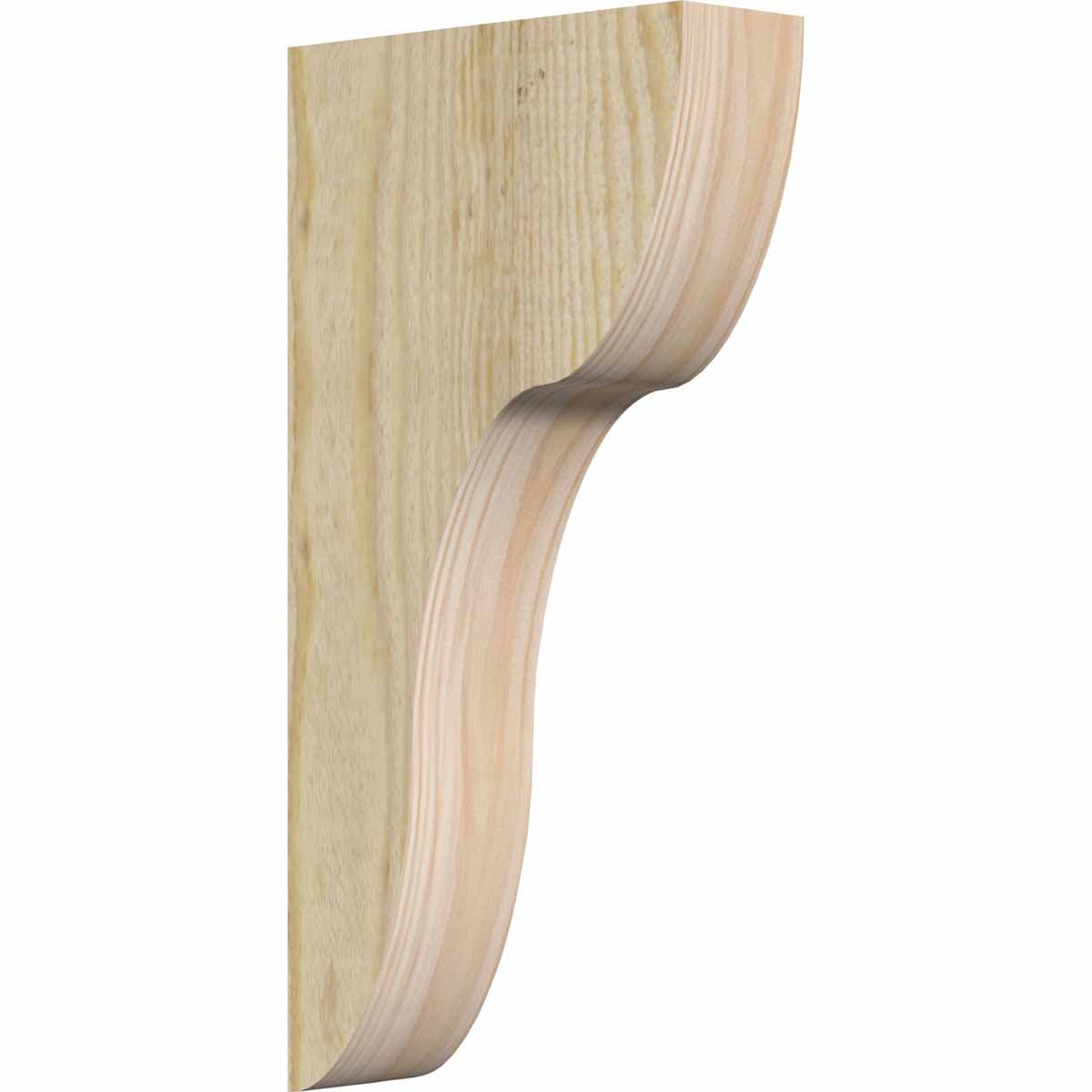 Ekena Millwork COR04X12X24CAR00RDF 4-in x 12-in x 24-in Carmel Unfinished Douglas fir Wood Paintable/Stainable Corbel