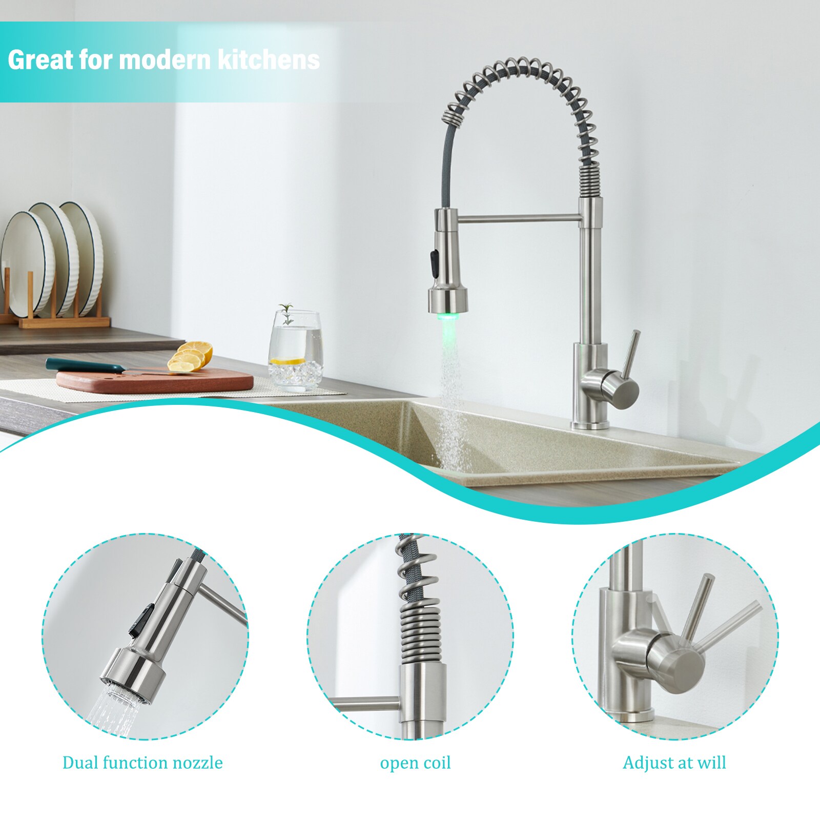 Flynama XY-2270YGN-1 Kitchen-Faucets - View #5