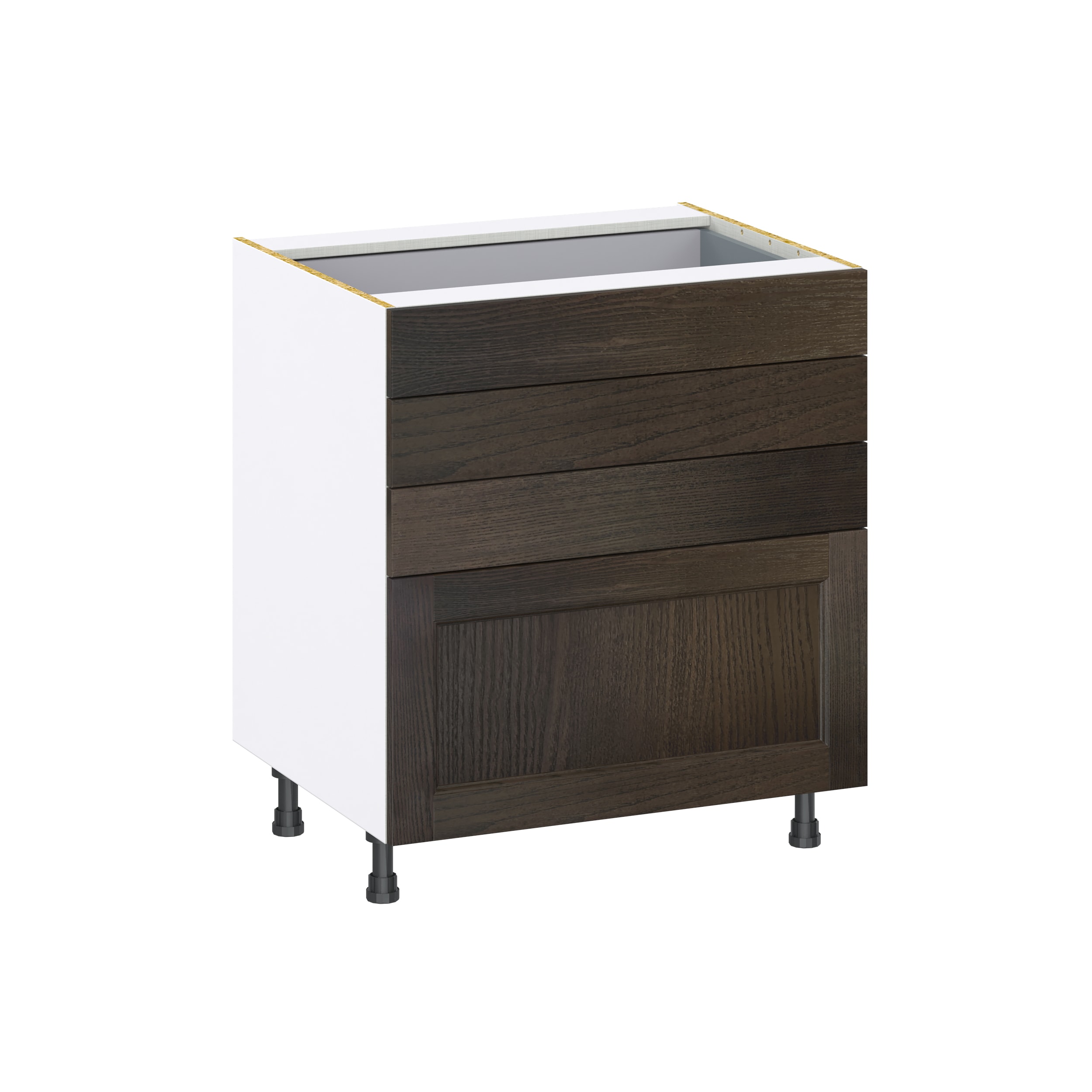 Hugo&Borg DSB4D30-MO Montclaire 30-in W x 34.5-in H x 24-in D Wood 4 -Drawers Drawer Base Fully assembled Cabinet (Recessed Panel Shaker)