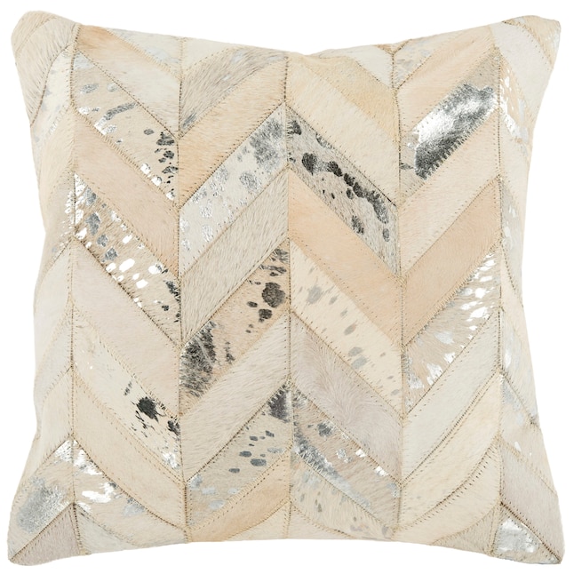 18 X 18 Beige Cowhide Throw Pillow 18 X 18 Beige Cowhide Throw Pillow
