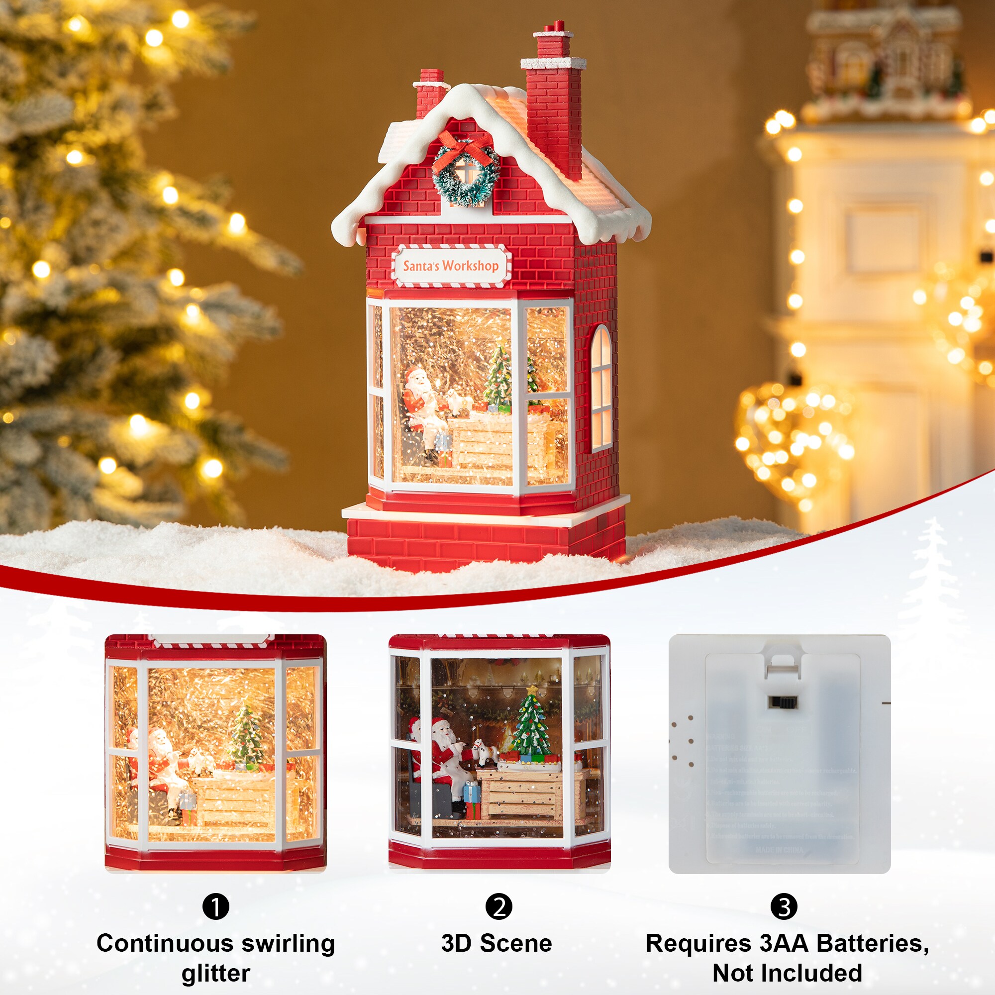 Glitzhome 2038500015 Table-Christmas-Decorations - View #5