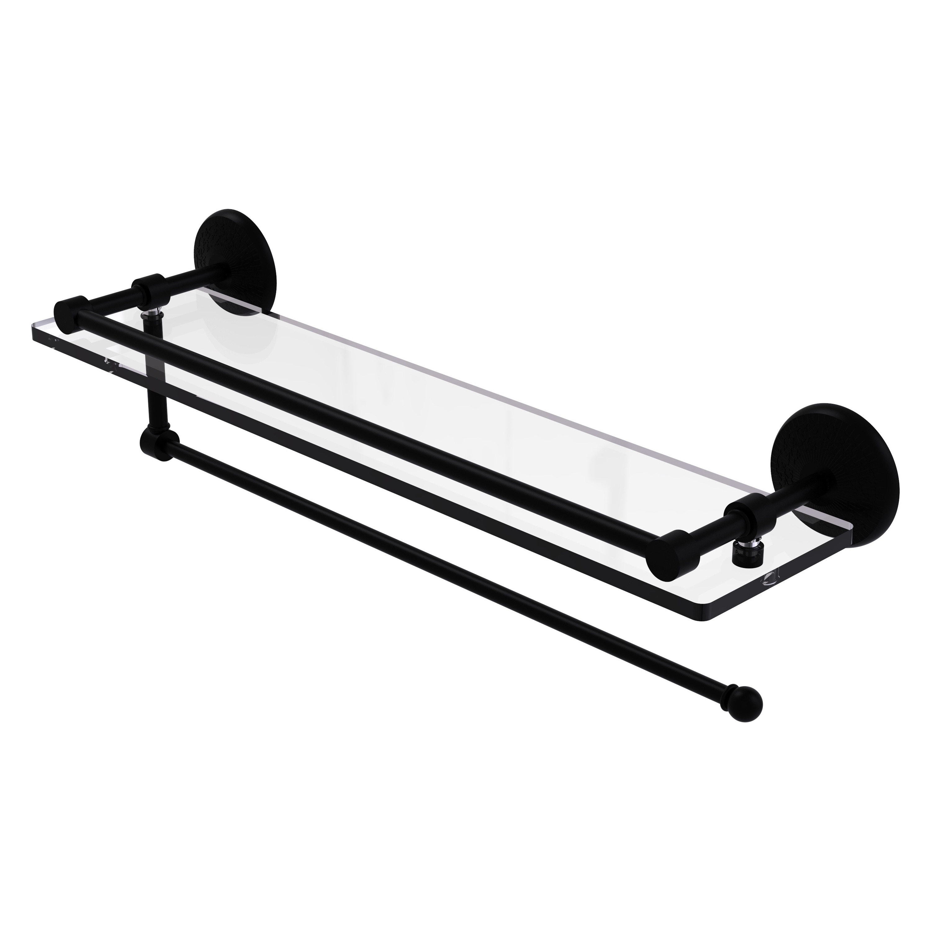 Allied Brass PMC-1PT/22-GAL-BKM Prestige Monte Carlo Matte Black Wall mount Bathroom Shelf ( 22-in x 5-in x 5-in )