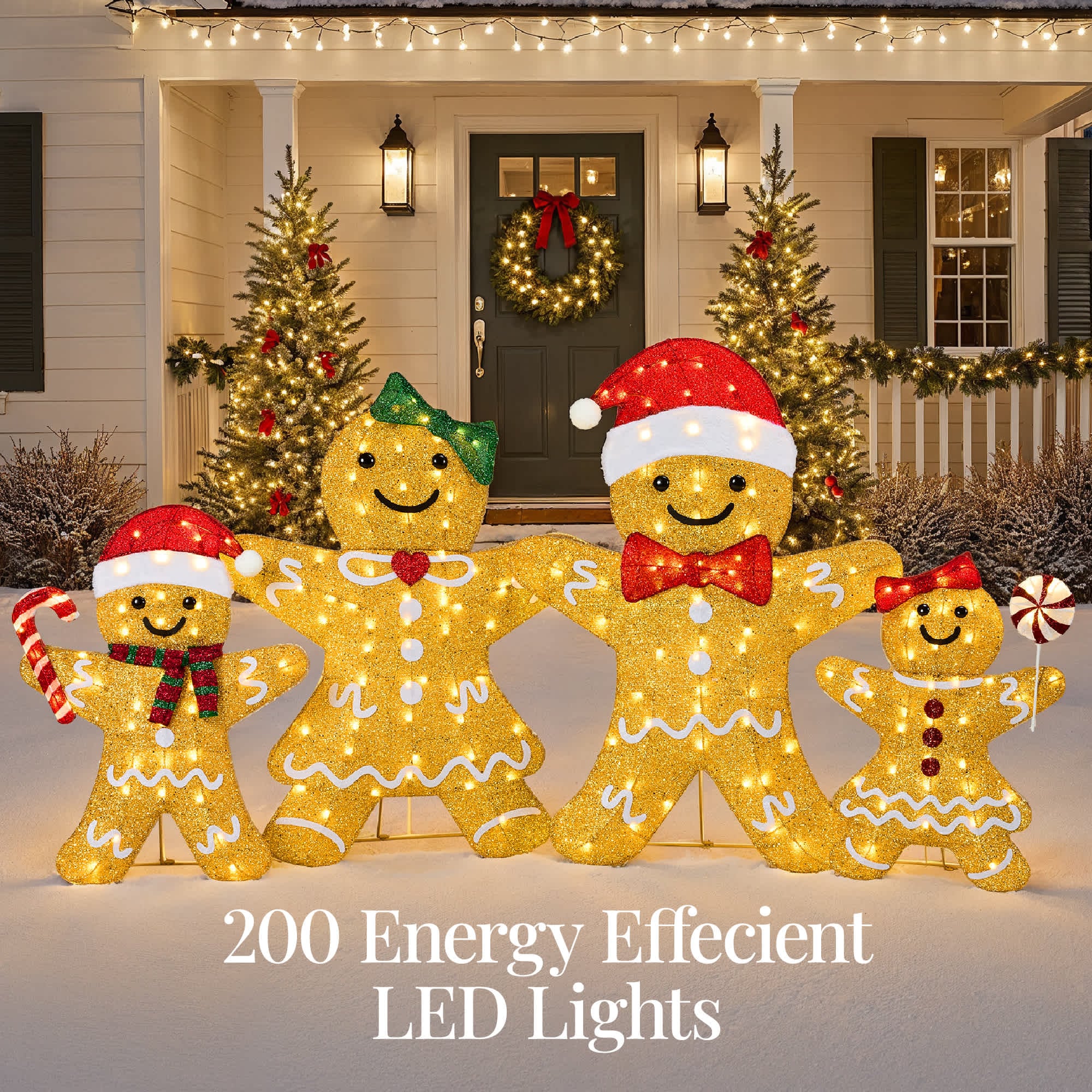 Best Choice Products 4pc Gingerbread Family 2D Christmas Yard