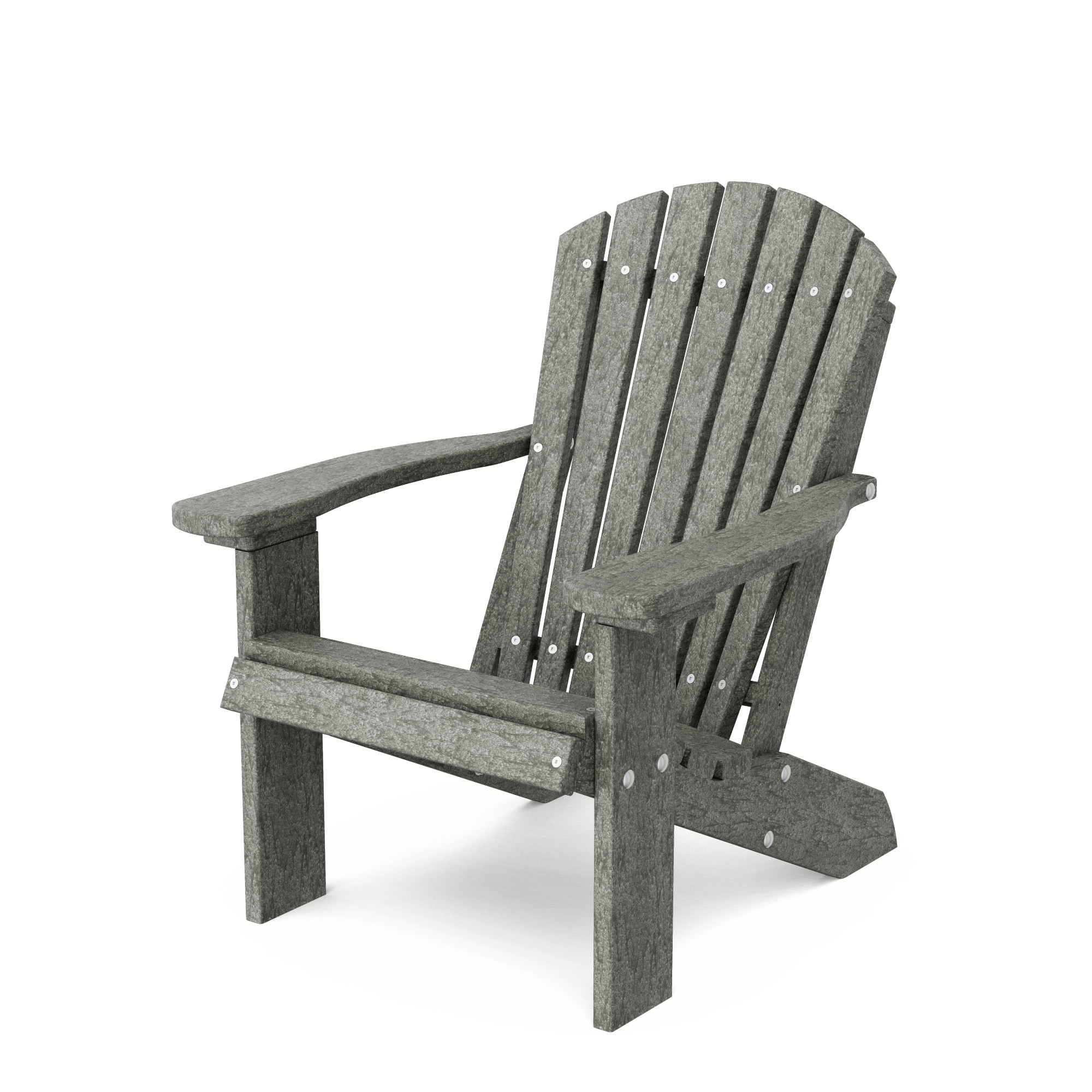Wildridge LCC-113-DG Heritage Child Dark Gray HDPE Frame Stationary Adirondack Chair with Slat Seat