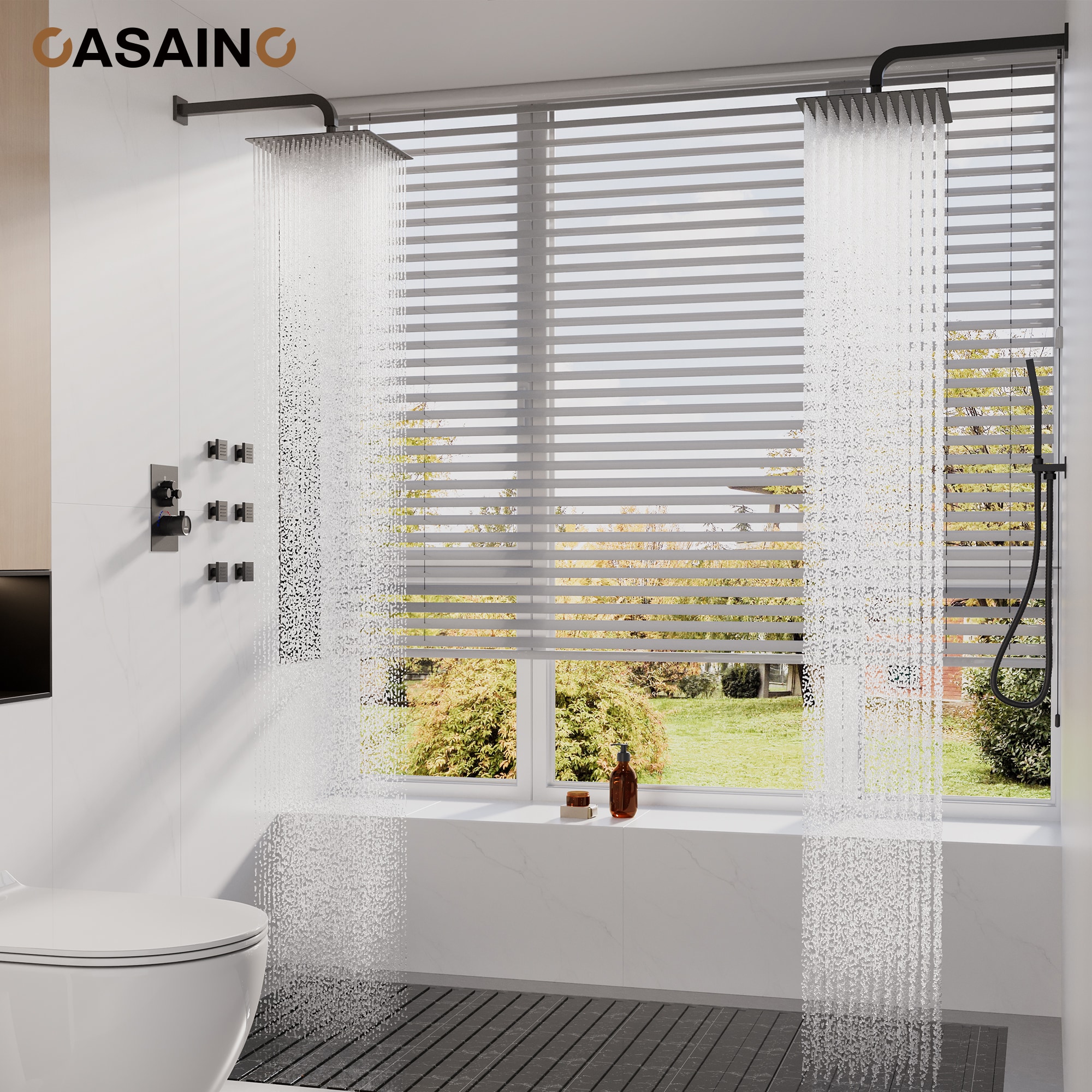 CASAINC HM-T207-SQ-BN Showerhead-Bar-Panels - View #3