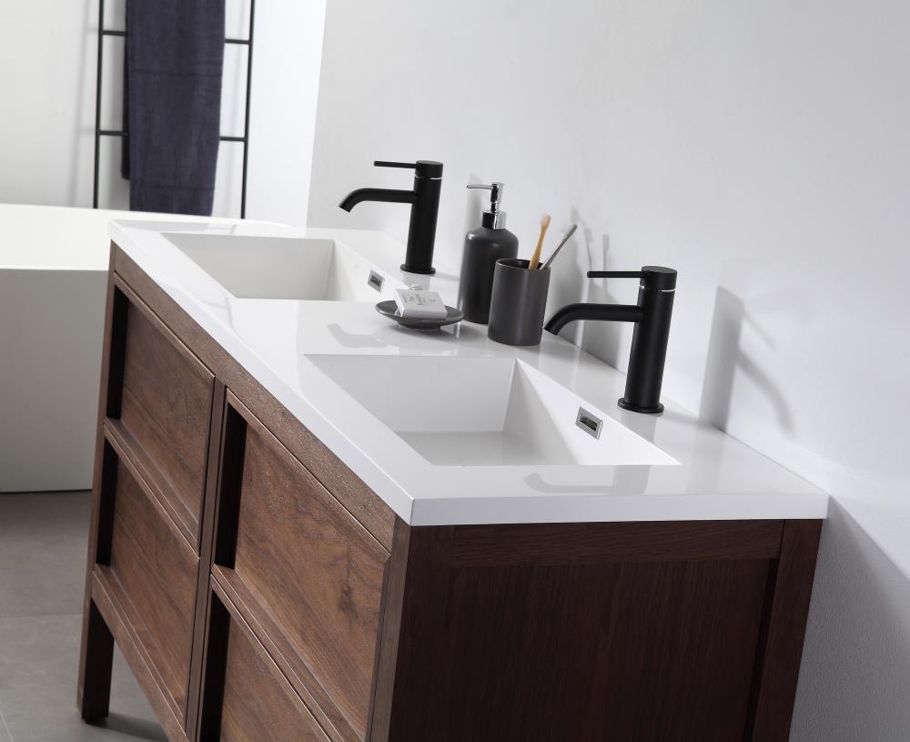 Wellsville 55'' Double Bathroom Vanity with Quartz Top