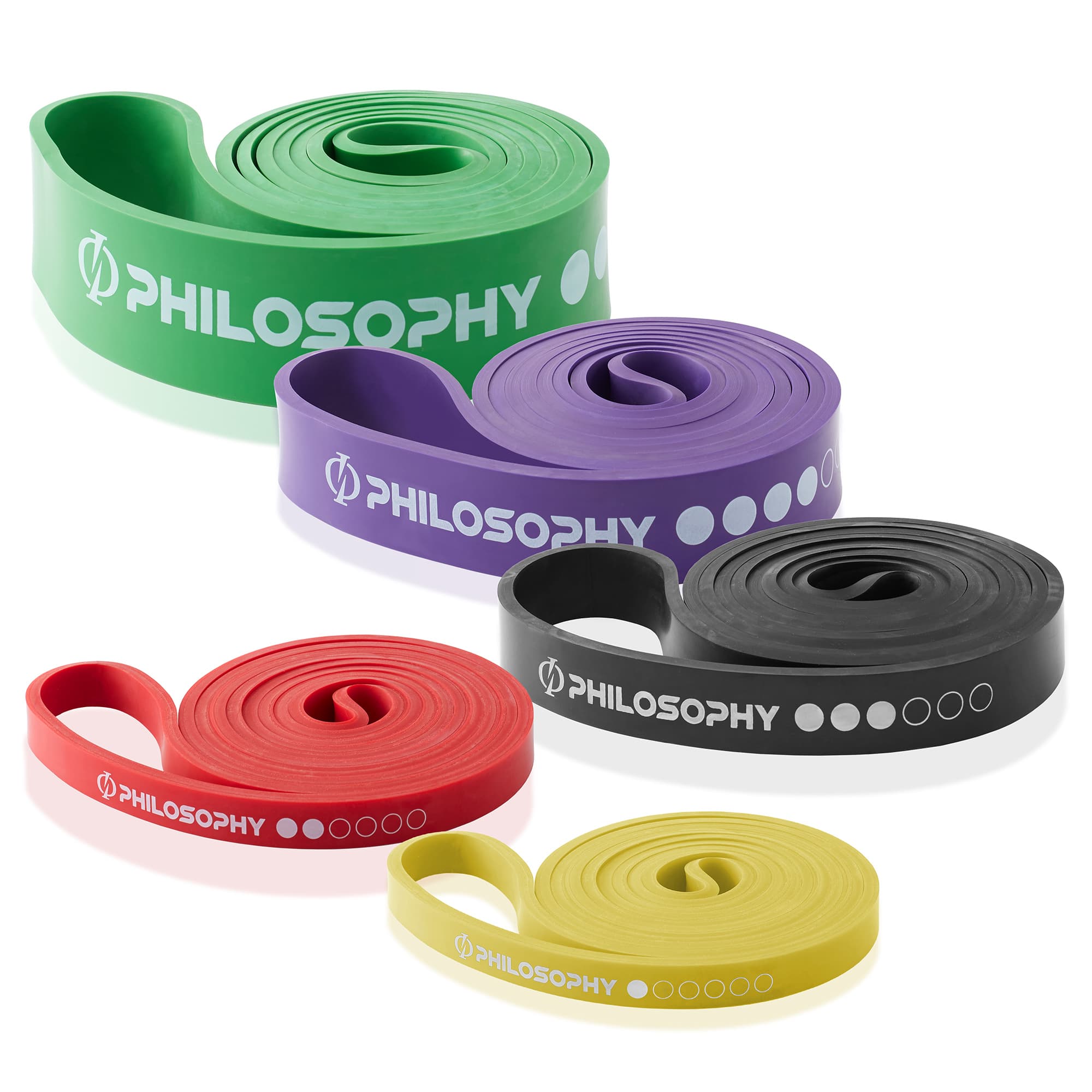 Philosophy Gym FIT-BND-PK5 Pull Up Assist Band 5 Piece Set - Resistance Loop Set with Storage Bag
