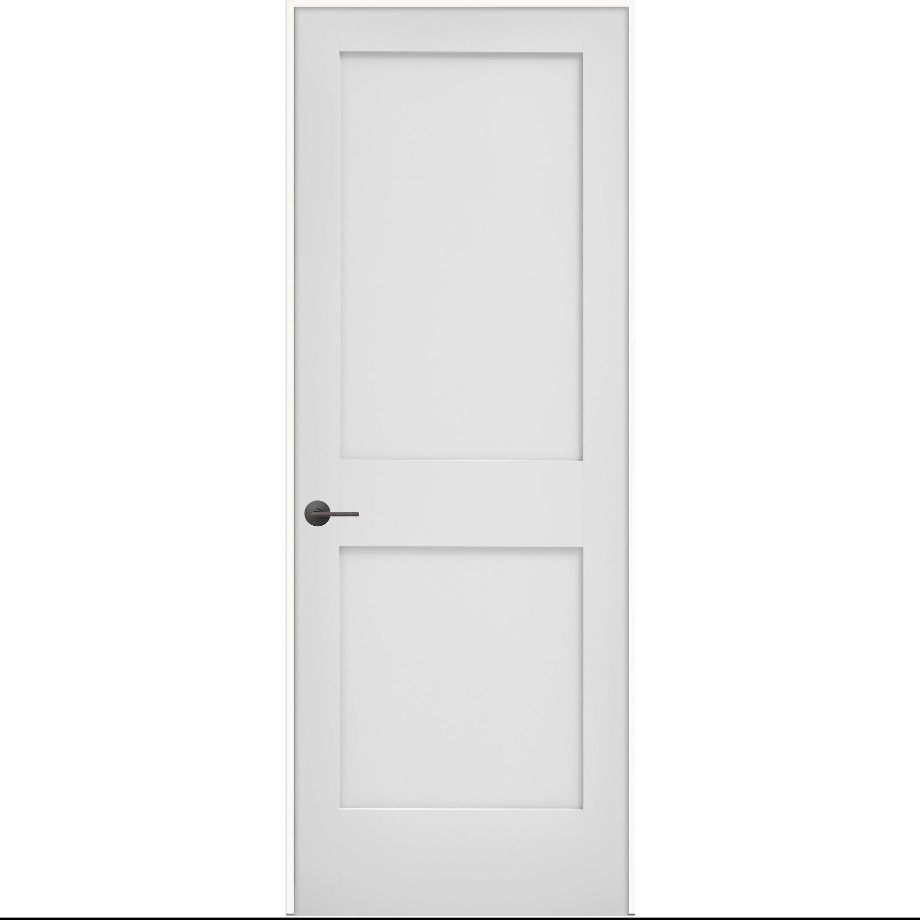 32-in x 80-in Solid Core 2-panel Square Right Hand Smooth Primed Mdf Flat Jamb Single Prehung Interior Door in White | - JELD-WEN LOWOLJW249800021