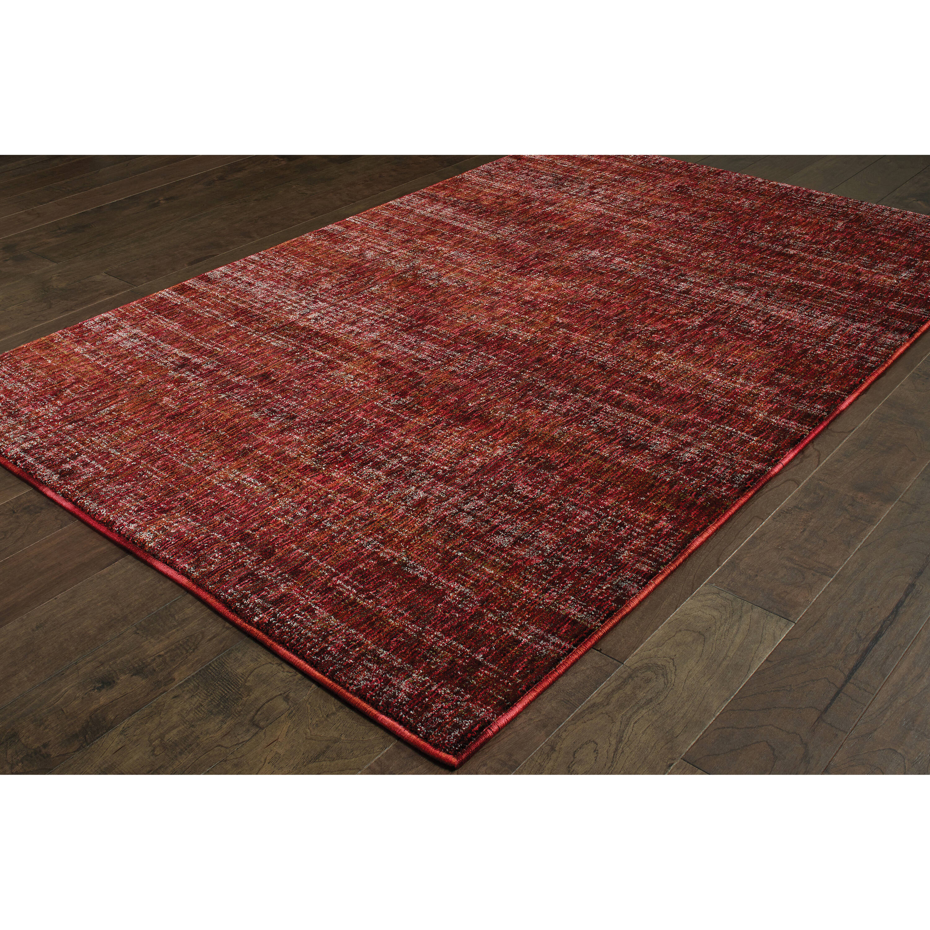 Red and Rust Synthetic Oriental Runner Rug, 2'3" x 8'