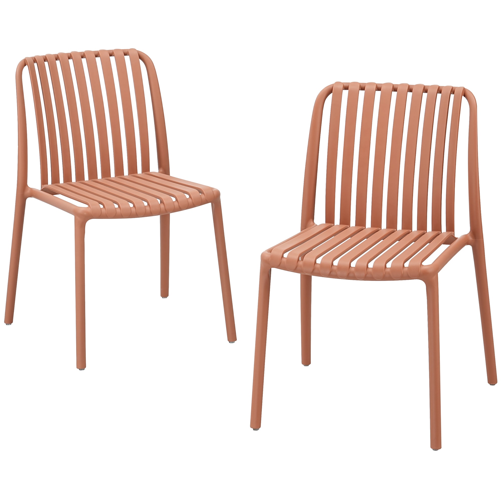 Werph DAA2C 2 -Piece Orange Patio Dining Set 2 Stackable Stationary Chairs