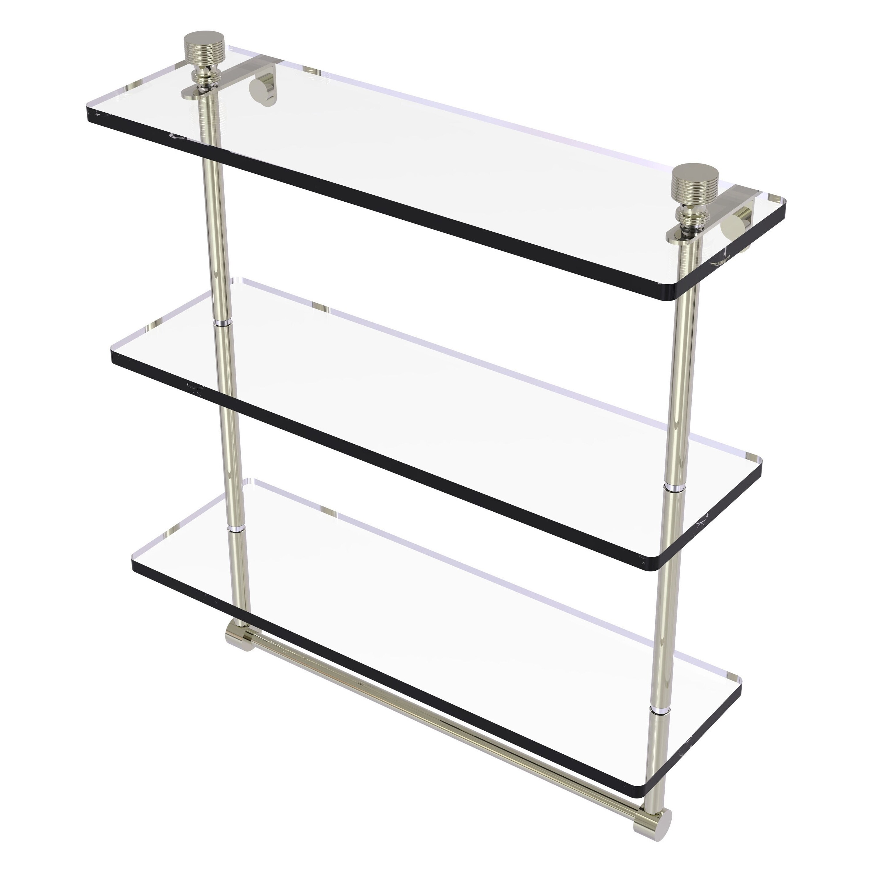 Allied Brass 22 in. L x 18 in. H x 5 in. W 3-Tier Clear Glass