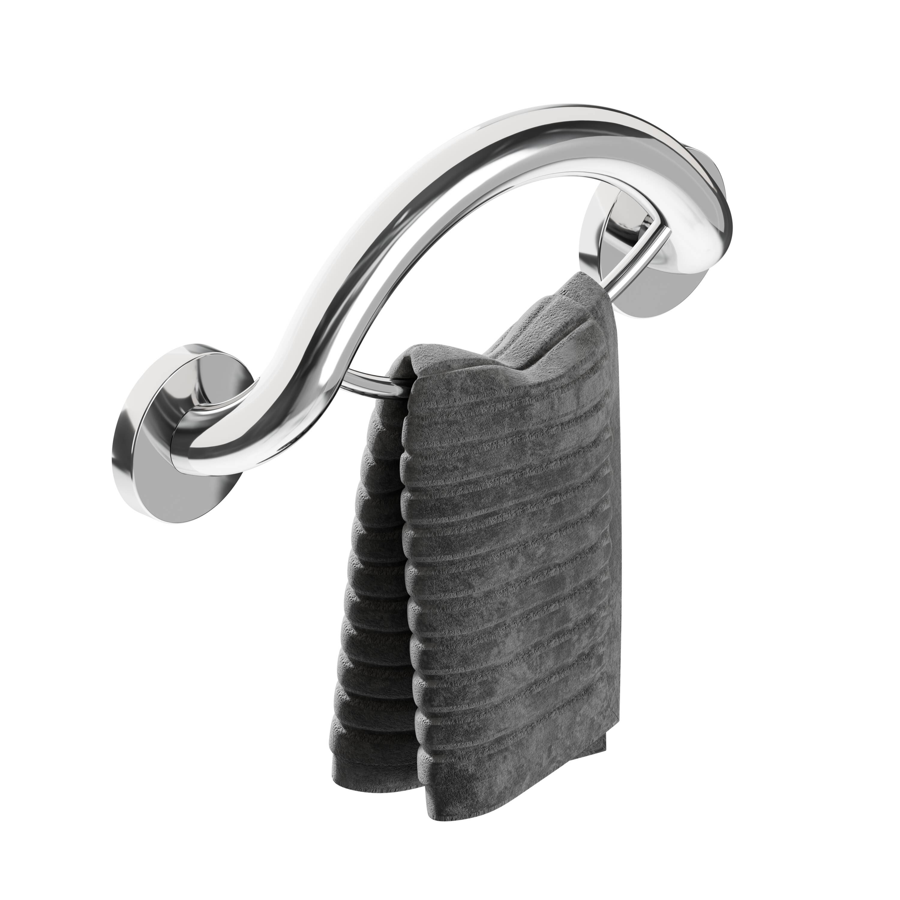 HealthCraft PLUS-TR-CP PLUS Series 11.3-in Chrome Polished Wall mount ADA Compliant Grab Bar ( 500-lb Weight Capacity )