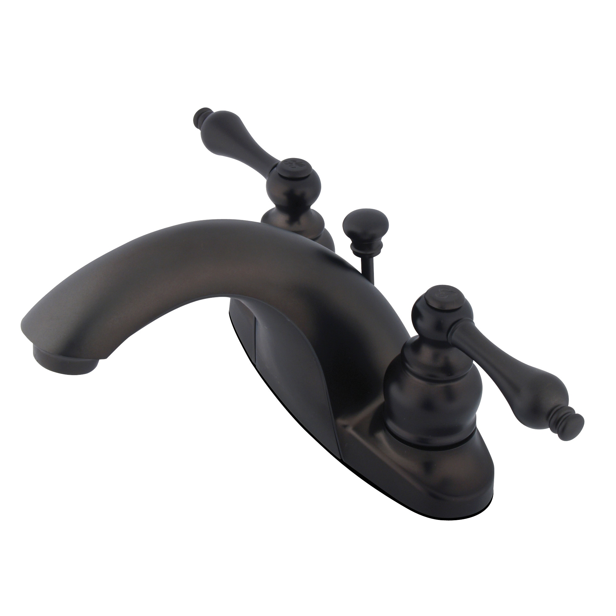 Elements of Design EB7645AL English Country Oil-rubbed bronze 4-in centerset 2-handle Low-arc Residential Handle Bathroom Sink Faucet with Drain