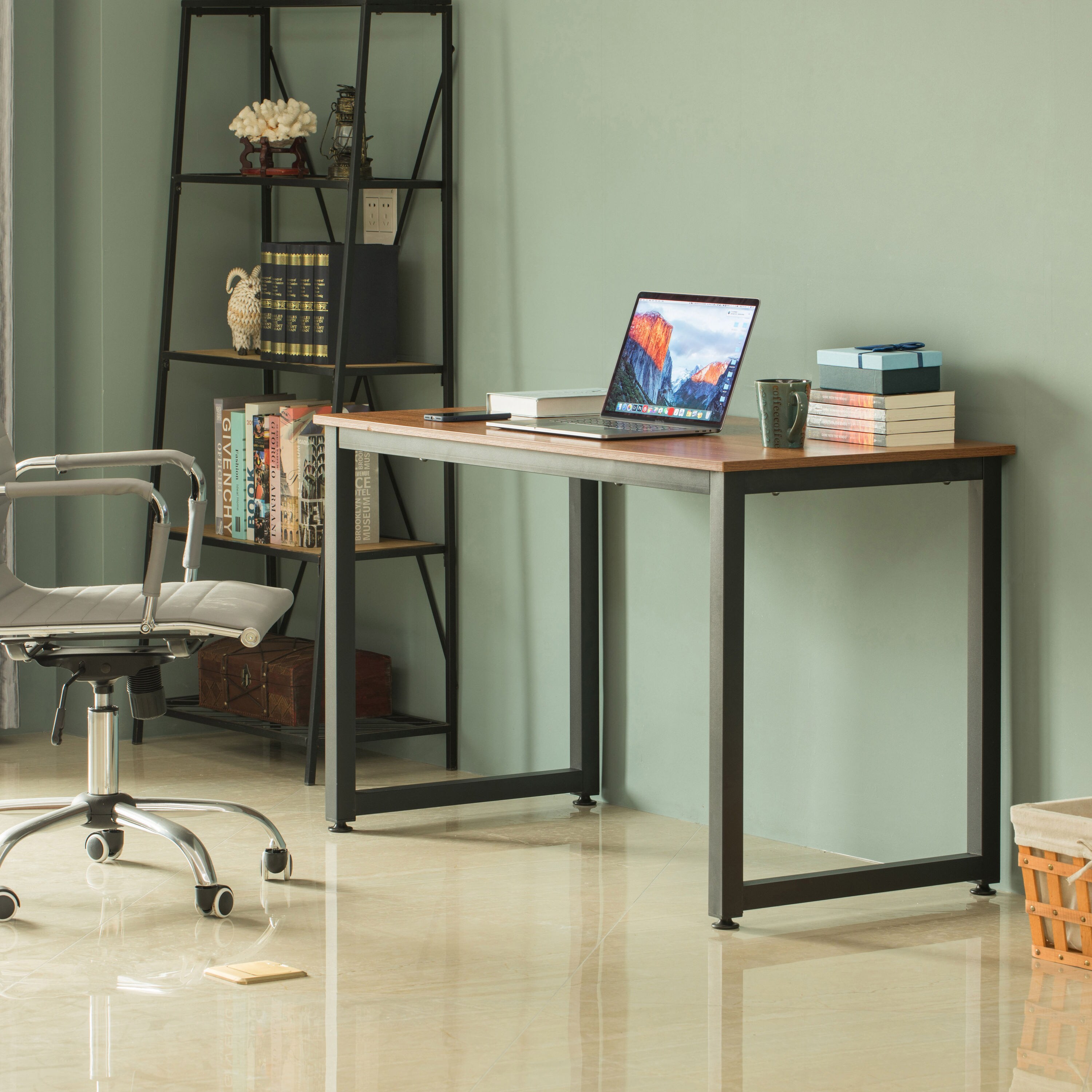 Basicwise 47-in Brown Modern/Contemporary Writing Desk in the Desks ...