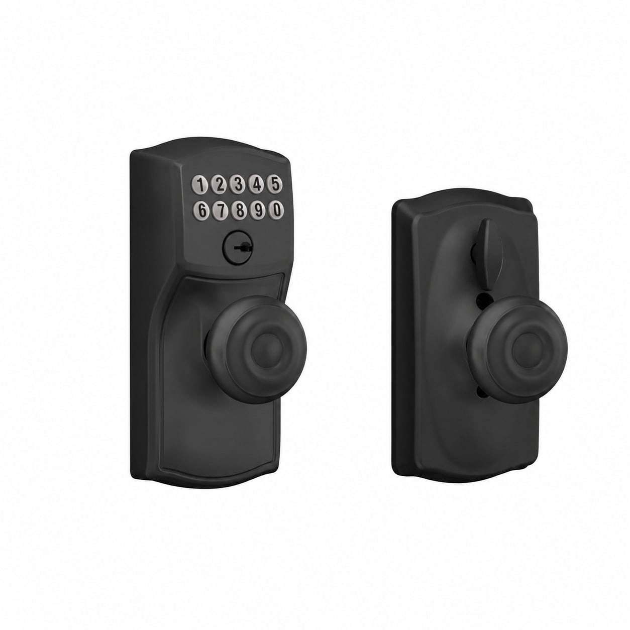 Afoxsos  Electronic Keypad Lock Lever Handle Plymouth Trim Matte Black Keyless Entry Security Door Lock durable home and garden accessory