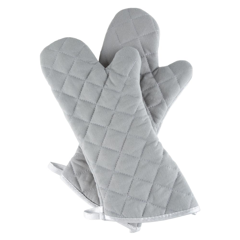 Hastings Home Oven Mitts, Set of 2 Oversized Quilted Mittens, Flame and  Heat Resistant By Hastings Home (Silver) - Durable, Firm Grip, Long Size in  the Kitchen Towels department at