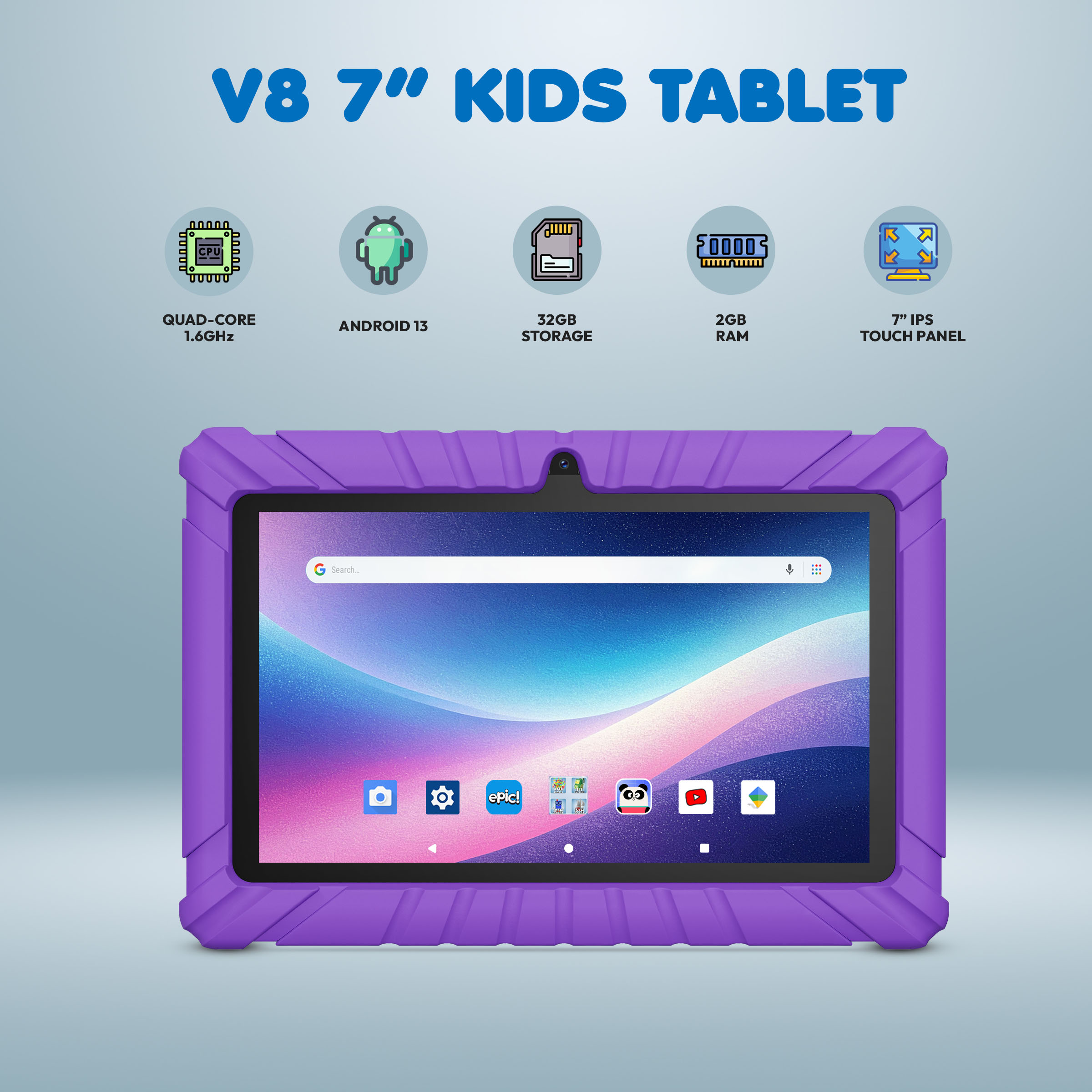 Contixo 7-in 32 GB Android 11 Bluetooth Wi-fi Tablet with Case