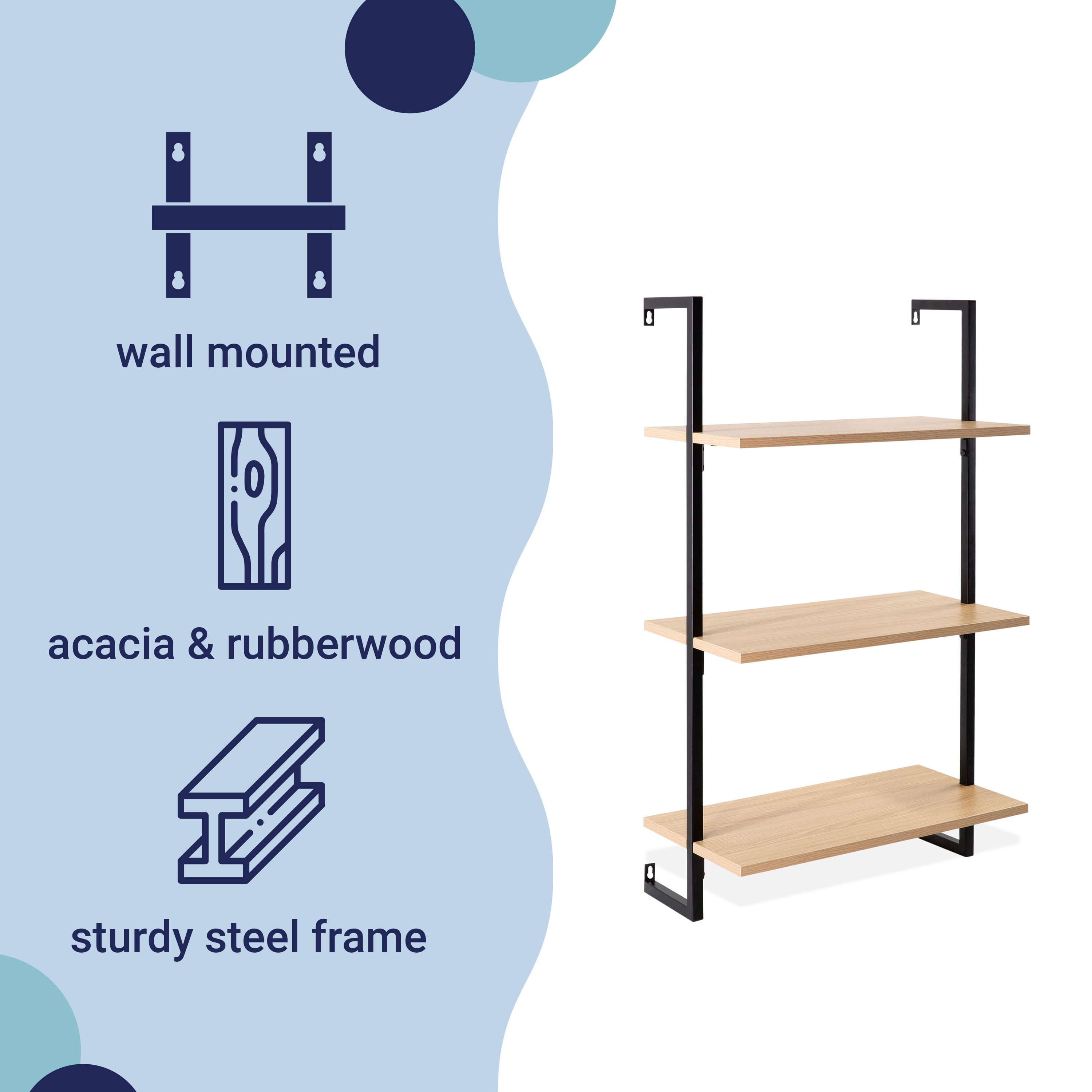 happimess MSH1000B Wall-Mounted-Shelving - View #3