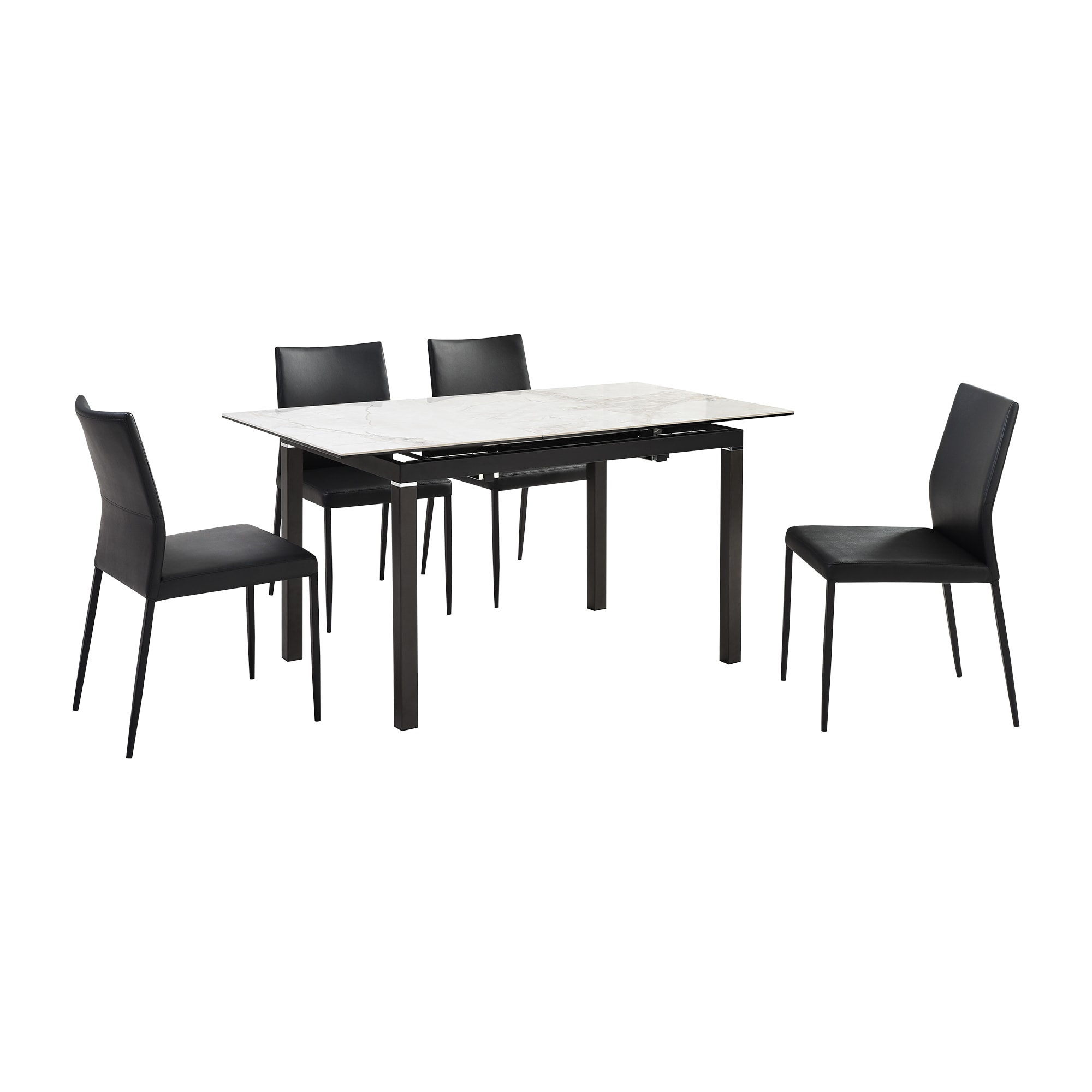 Armen Living SETGIKA5B Black Contemporary/Modern Dining Room Set with Rectangular Table ( Seats 4 )