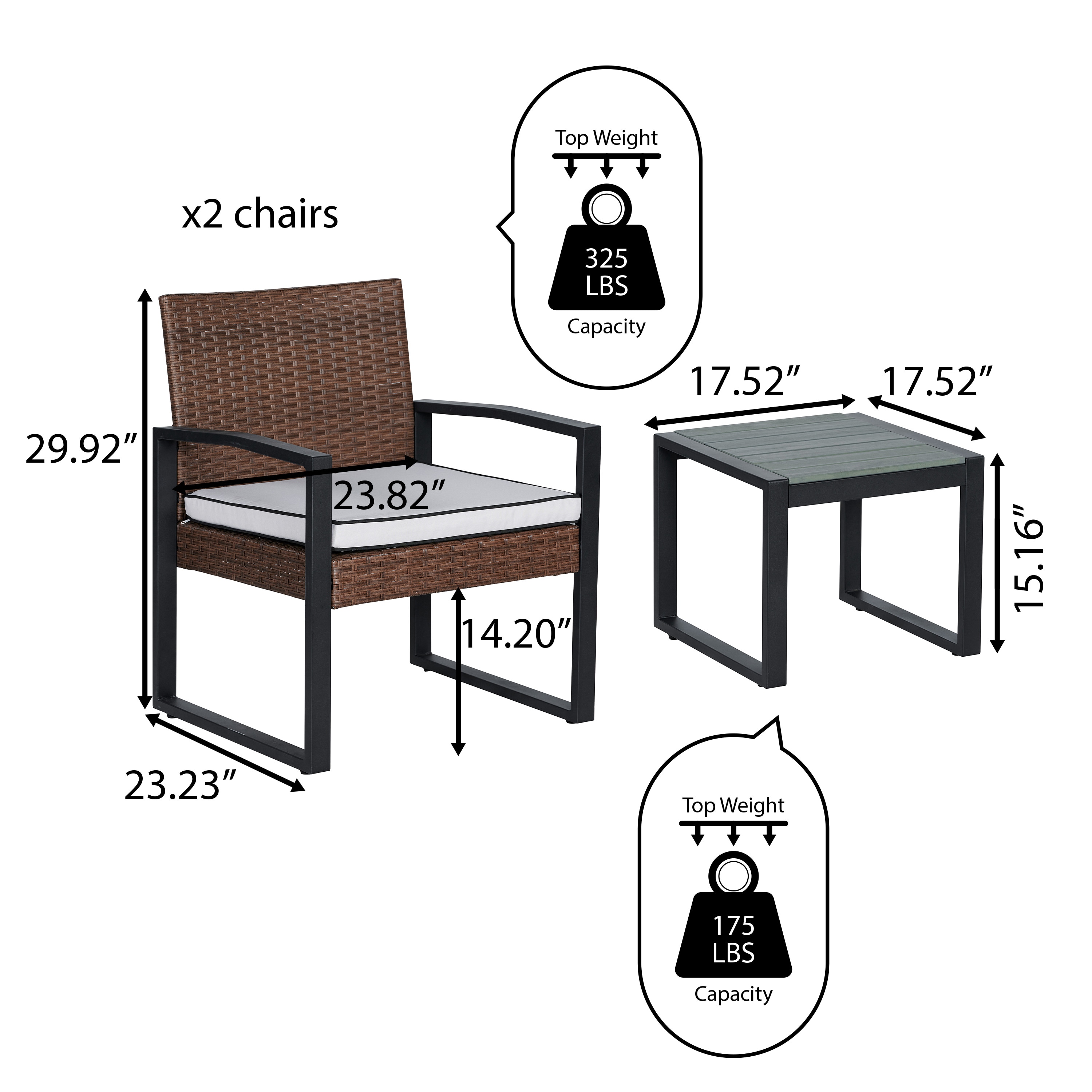 JONATHAN  Y LVG1101B-3SET Patio-Conversation-Sets - View #5