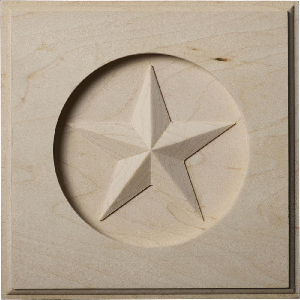 Ekena Millwork Austin Star 6-in x 6-in Square Unfinished Alder Wood Rosette  in the Rosettes department at