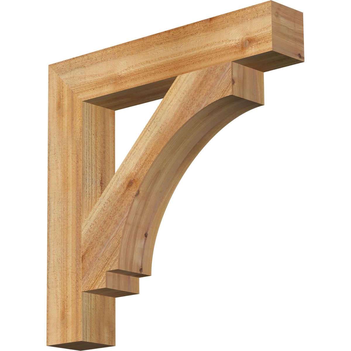 Ekena Millwork BKT04X24X24IMP05RWR Imperial Block Rough Sawn 4-in x 24-in x 24-in Western red cedar Brown Wood Standard bracket