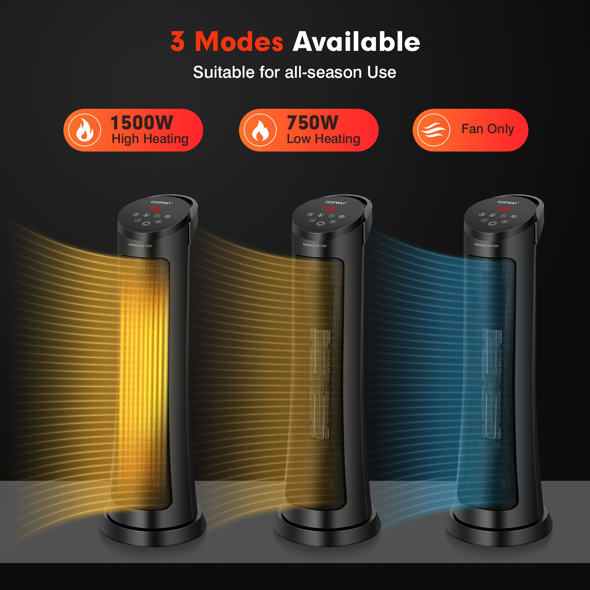Goplus EP25439US-BK Portable-Electric-Heat - View #5