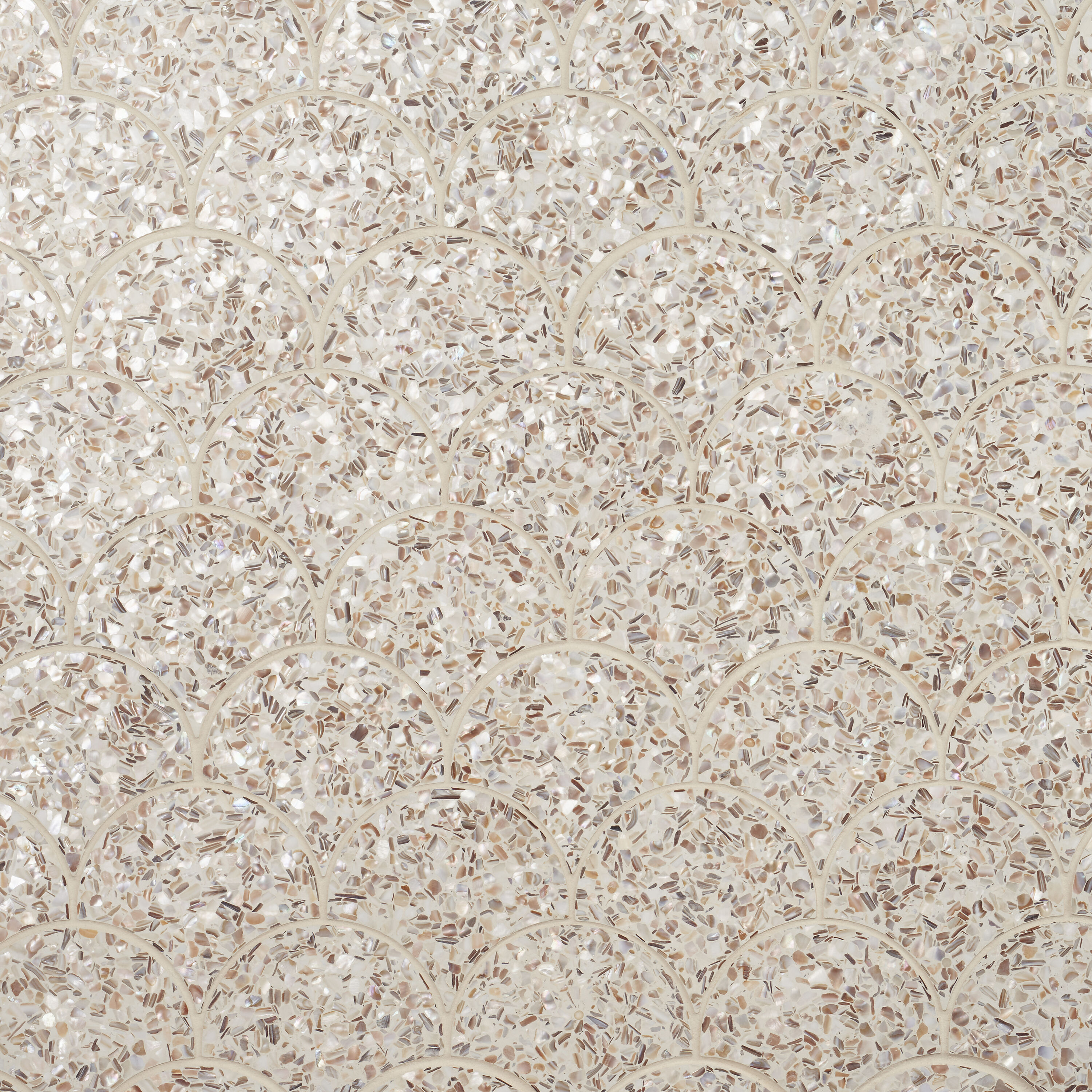 Artmore Tile EXT3RD108715 Sandbar Cream Pearl 9-in x 11-in Polished Glass/Stone Look Wave Mosaic Floor and Wall Tile (0.74-sq. ft/ Piece)
