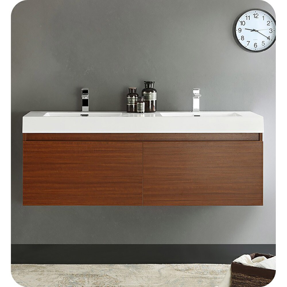 Fresca Mezzo 39 Modern Bathroom Vanity w/ Medicine Cabinet, Teak