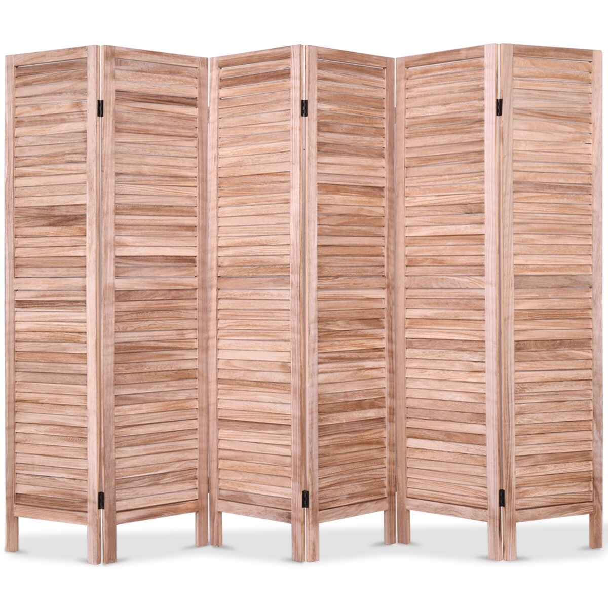 Sumyeg WF-HYSN-66280BN 6 -Panel Brown Wood Folding Contemporary/Modern Style Room Divider