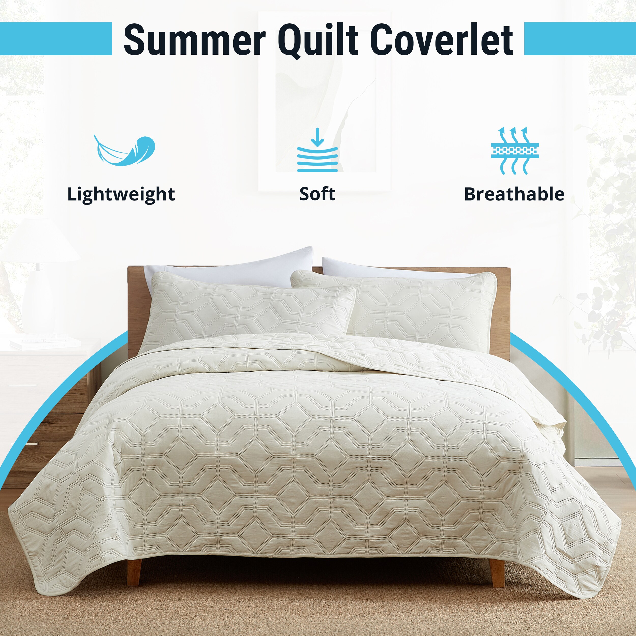 HLC.me LGN-FQ-BEIG Comforters-And-Bedspreads - View #2