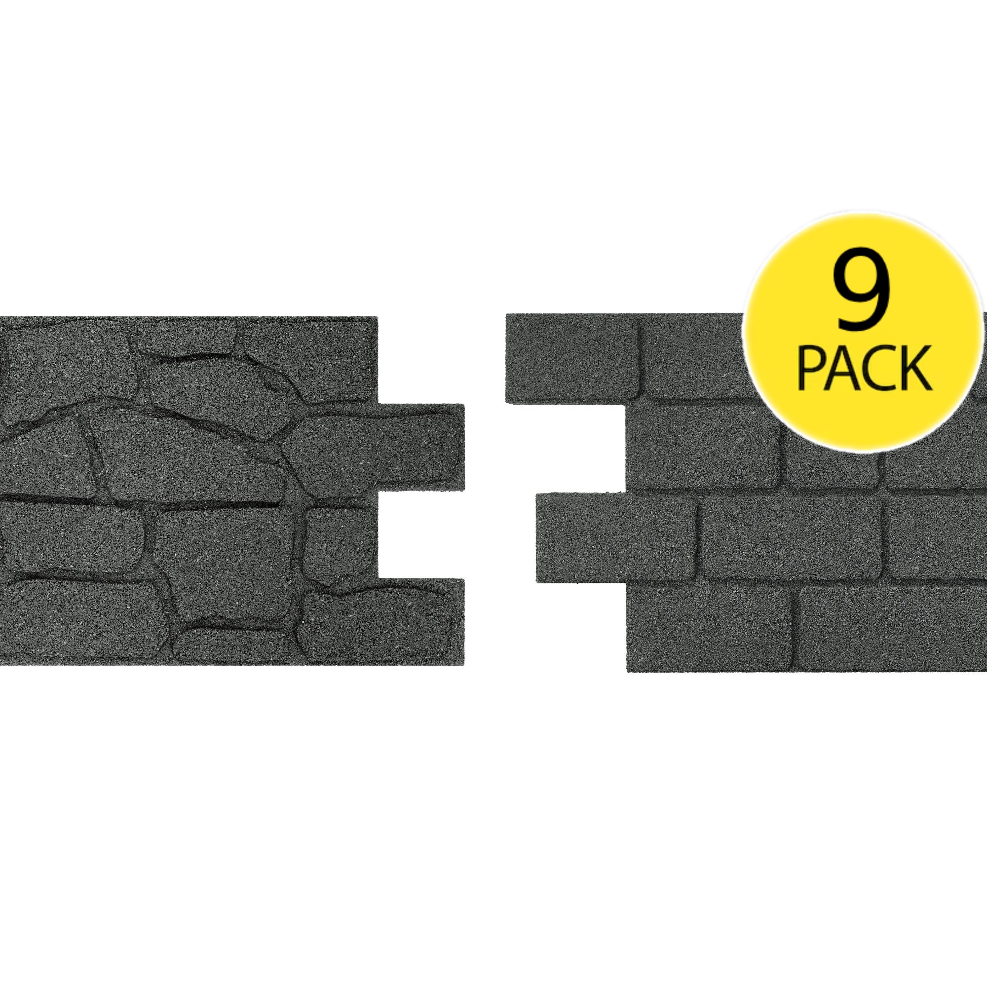 Rubberific DCPV1224DG9 24-Inches L x 12-Inches W x 0.5-Inches H Rectangle Gray Rubber Paver Multi-pack