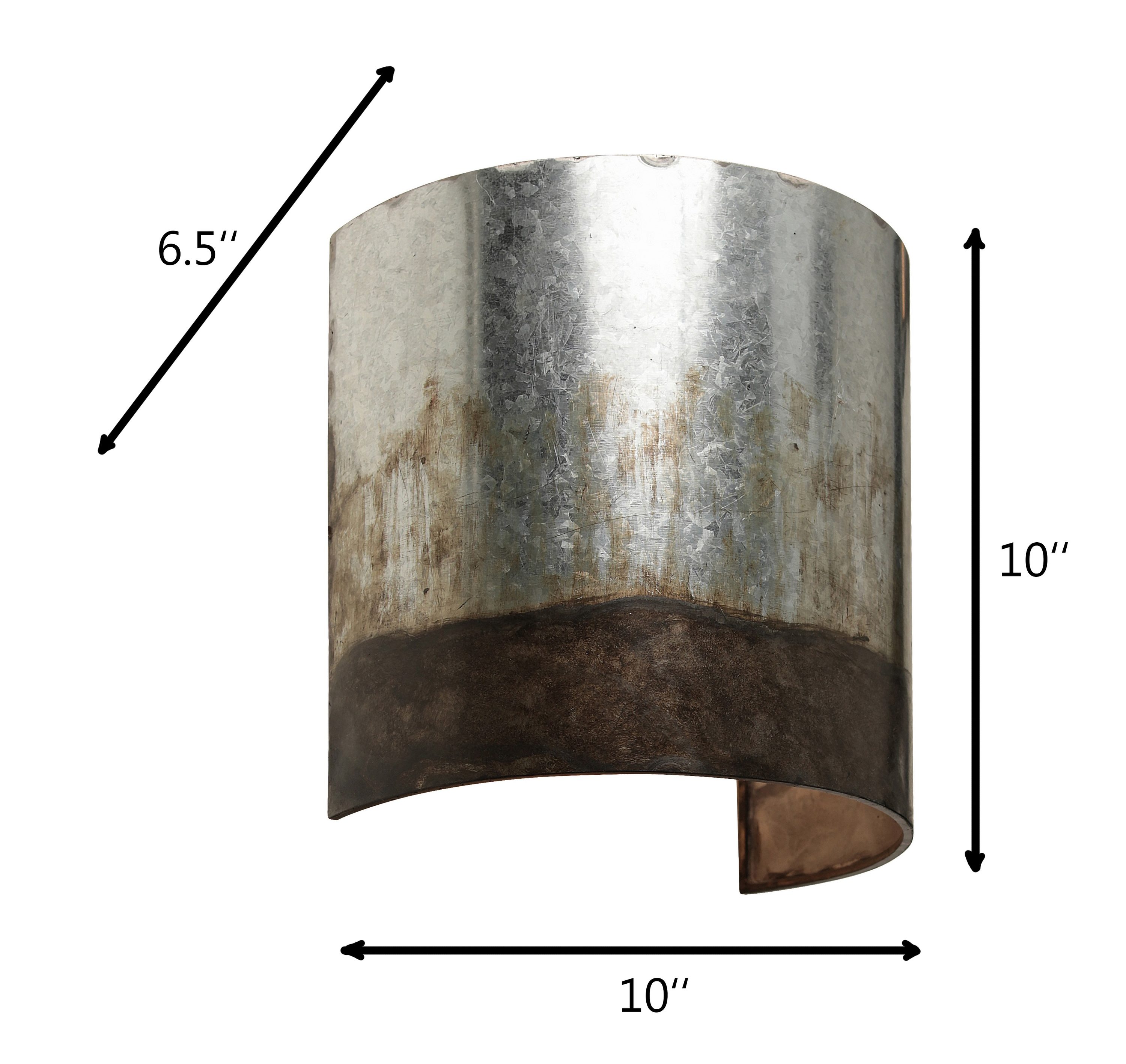 Ombre Galvanized 10" Dimmable Steel Sconce