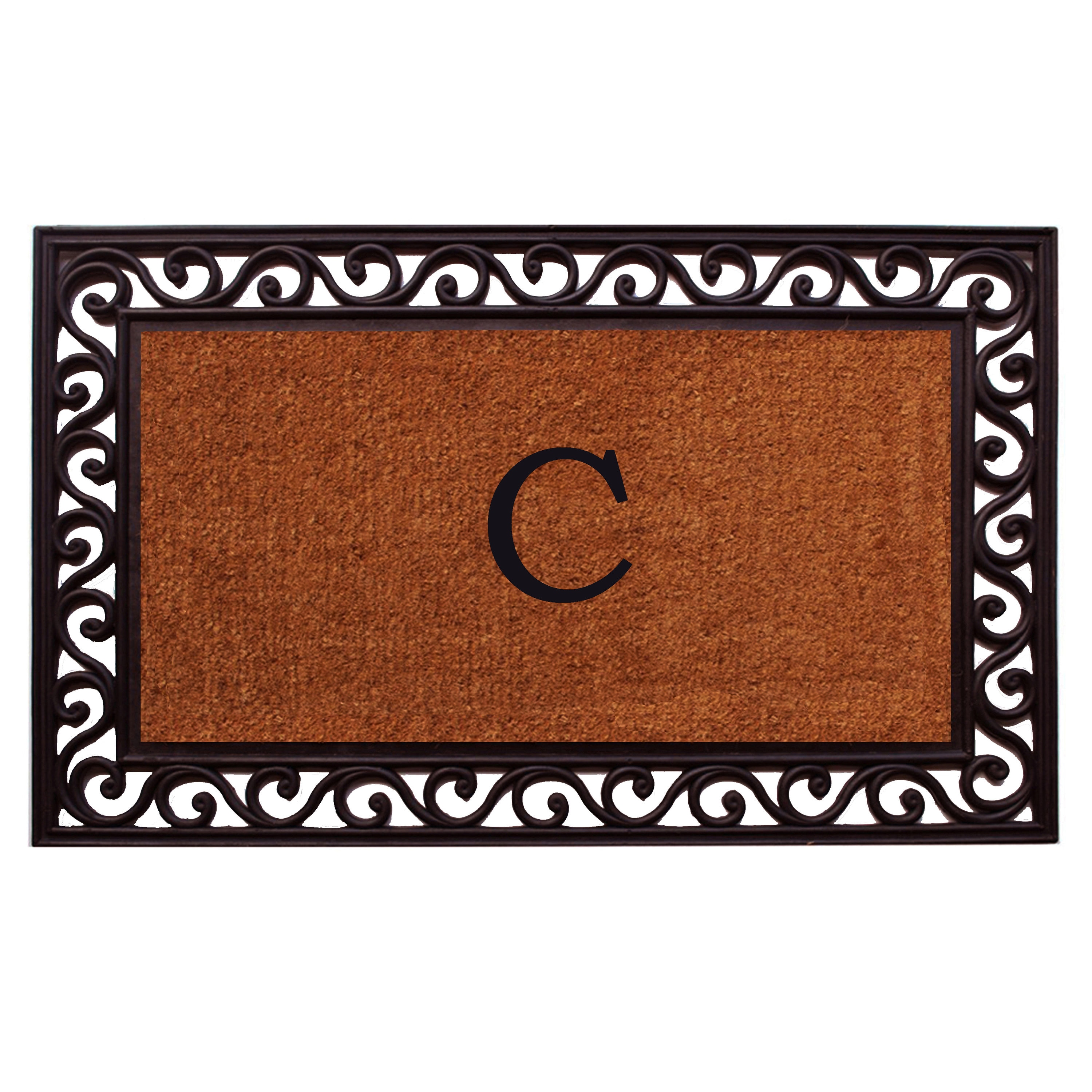 Callowaymills 100063048C 3-ft x 4-ft Natural/Black Coir/Rubber Rectangular Indoor or outdoor Decorative Door mat