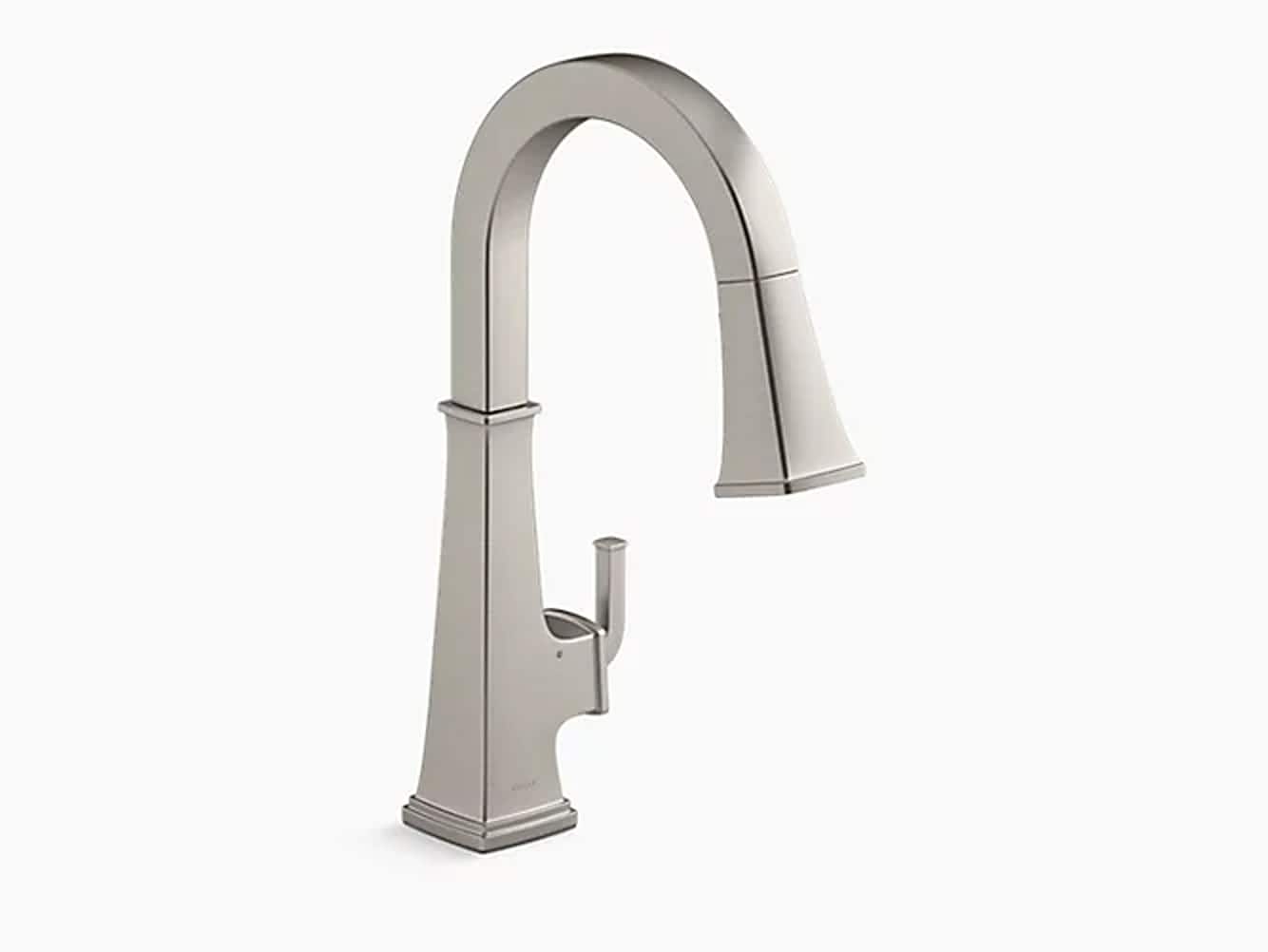 KOHLER K-23832-VS Riff Vibrant Stainless Single Handle Deck-mount Touchless Pull-down Kitchen Faucet with Sprayer