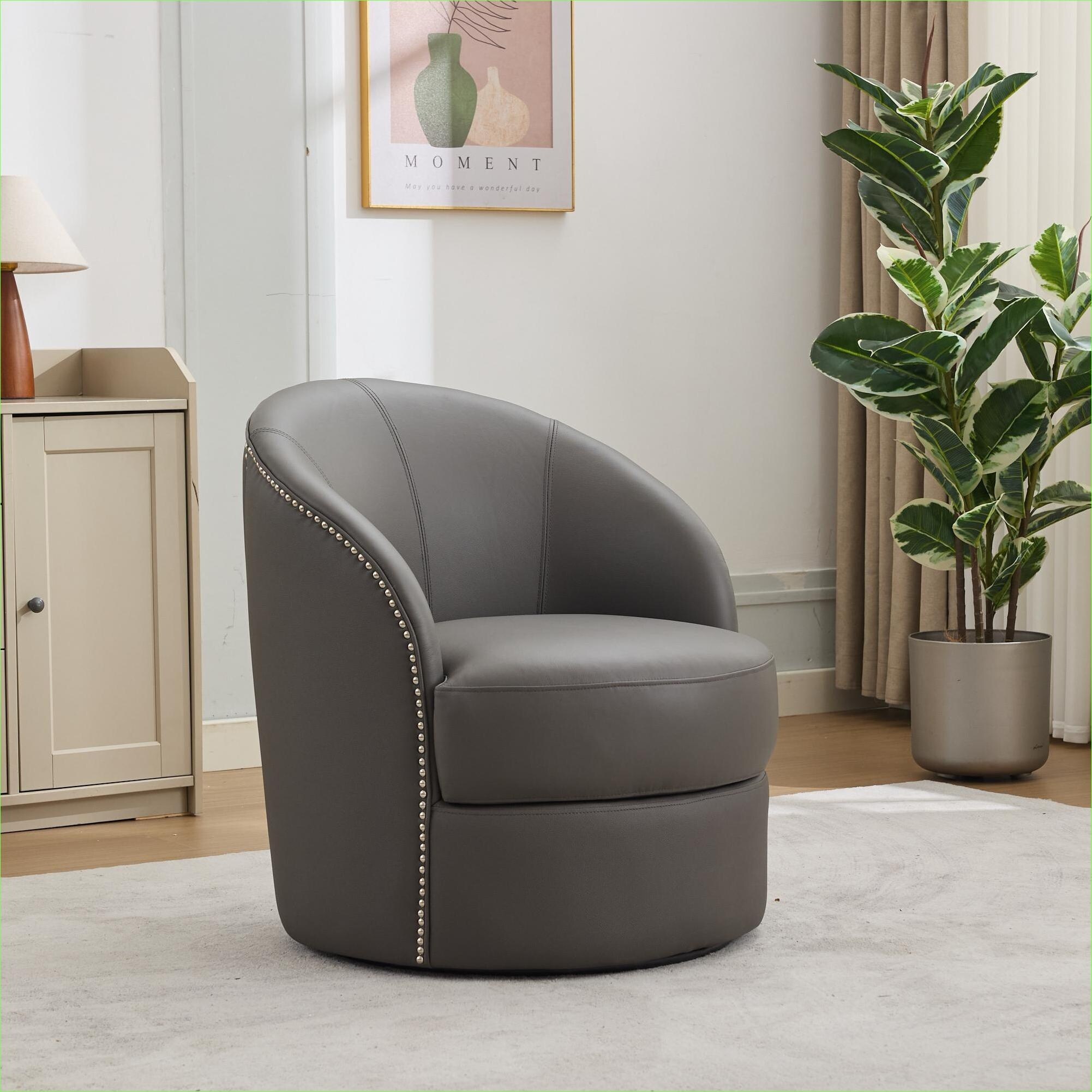 Watnature Single Seating Swivel Accent Chair Lutimesury Mid-Century ...