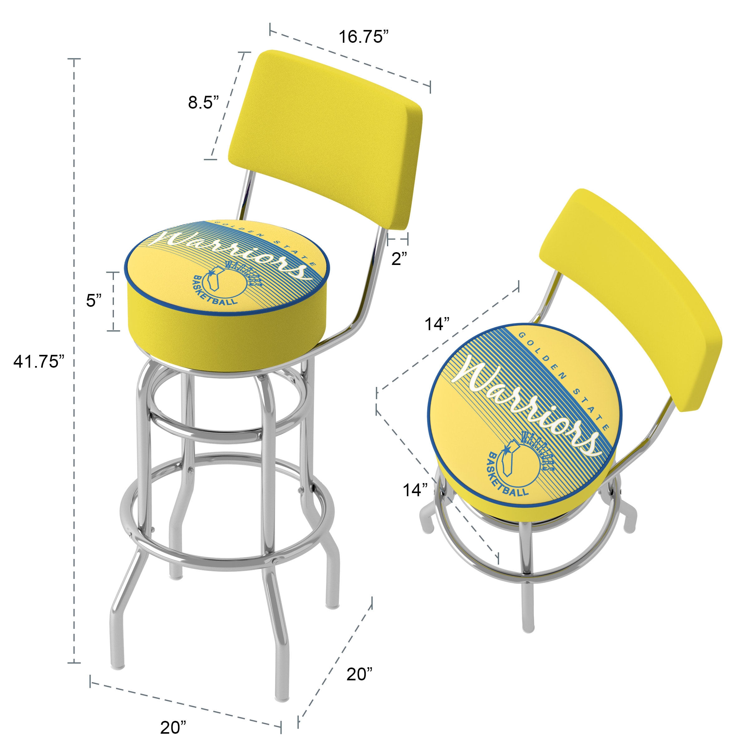 Trademark Gameroom NBA1100HC-GSW stools - View #6