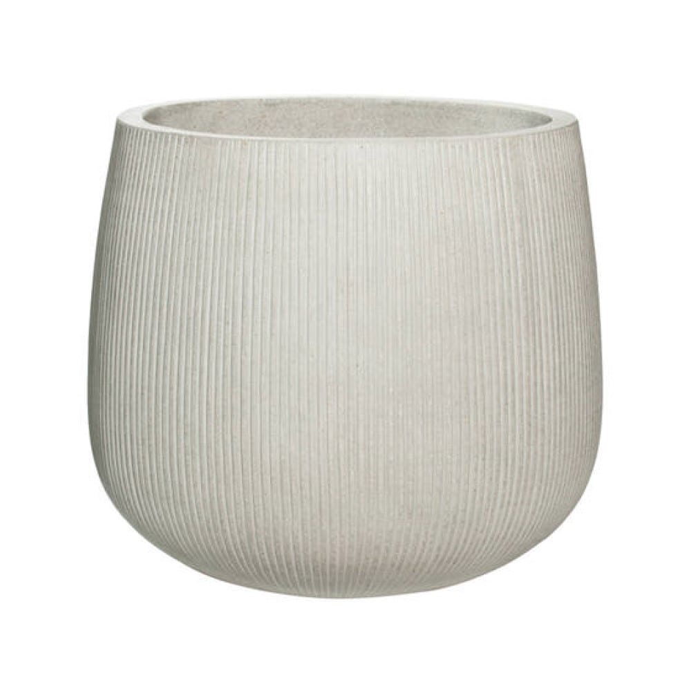 Pottery Pots P1042-48-26 Round 21.65-in W Extra Large Gray Stone Indoor/Outdoor Planter with Drainage Holes