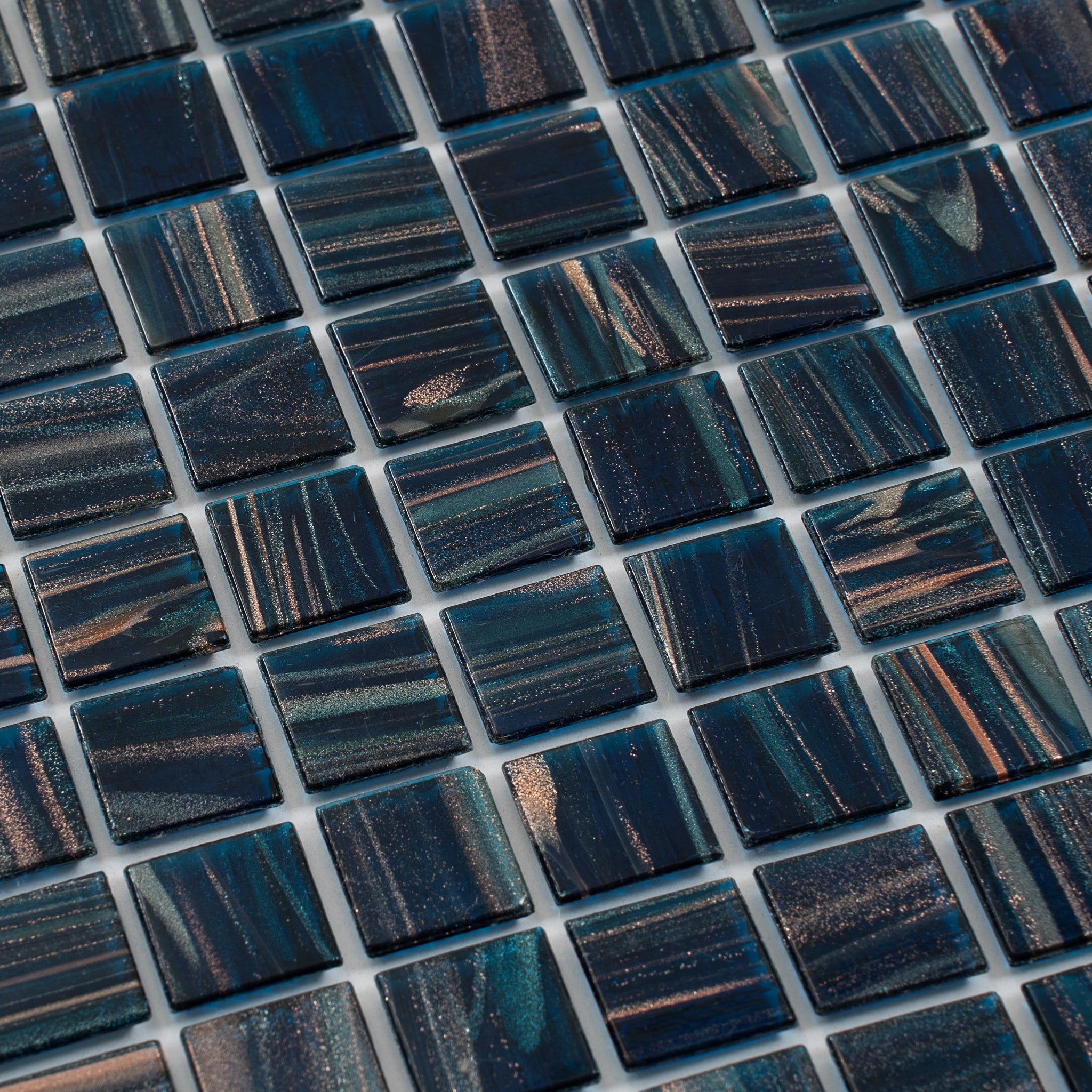 Berlin Blue 12" x 12" Glossy Glass Mosaic Tile